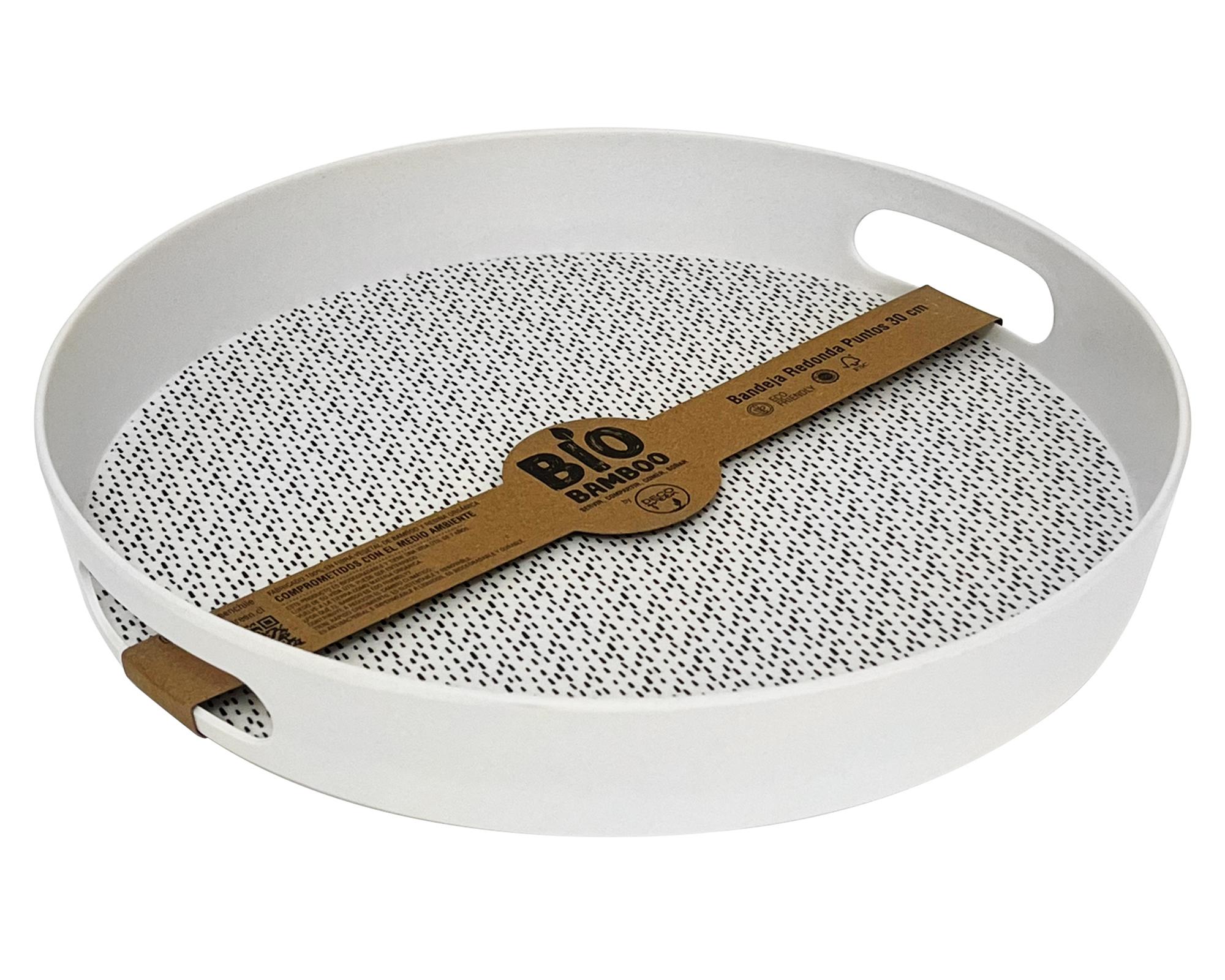 Bandeja redonda Puntos biobamboo 30x4.5 cm-0