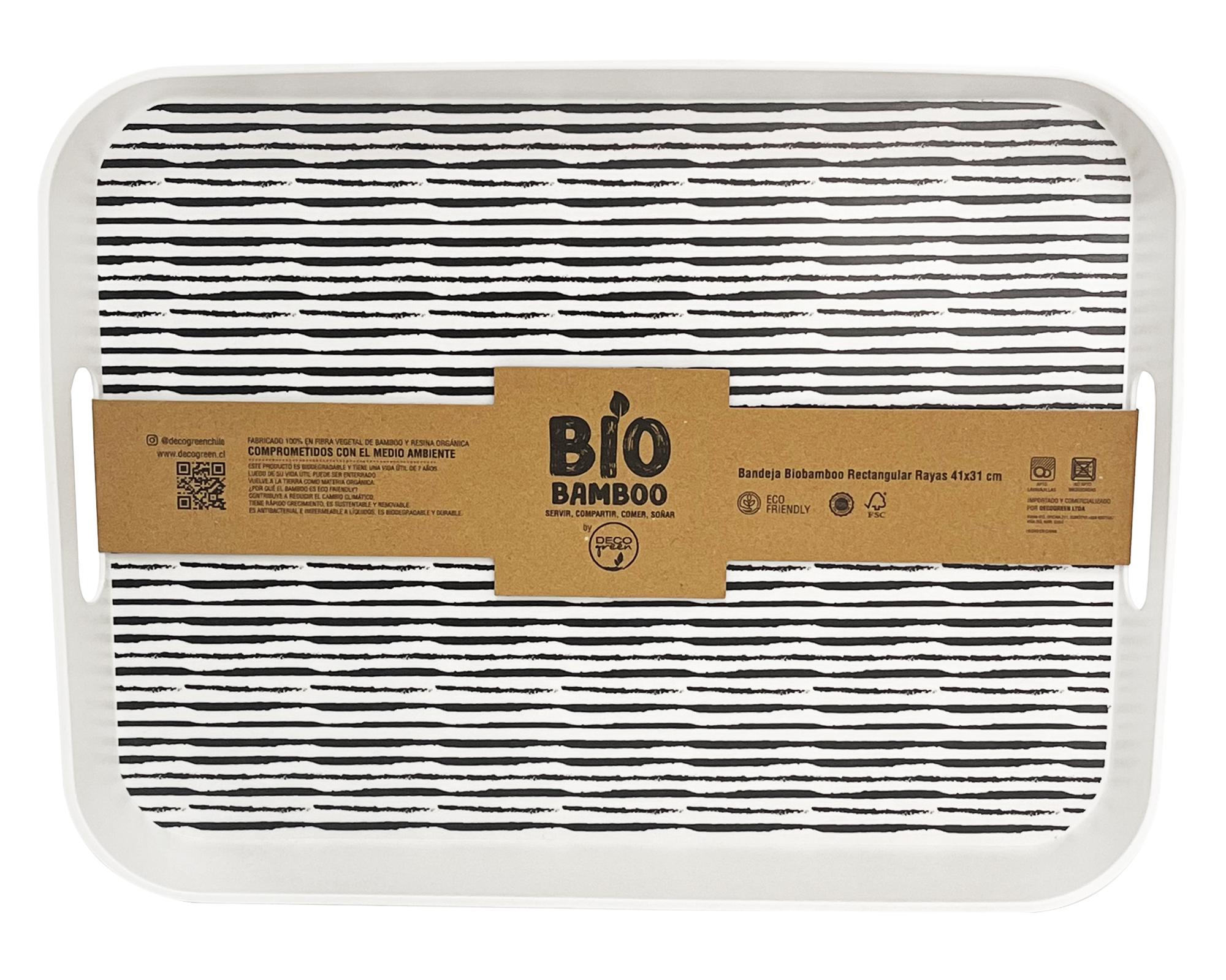 Bandeja rectangular Biobamboo Rayas-0