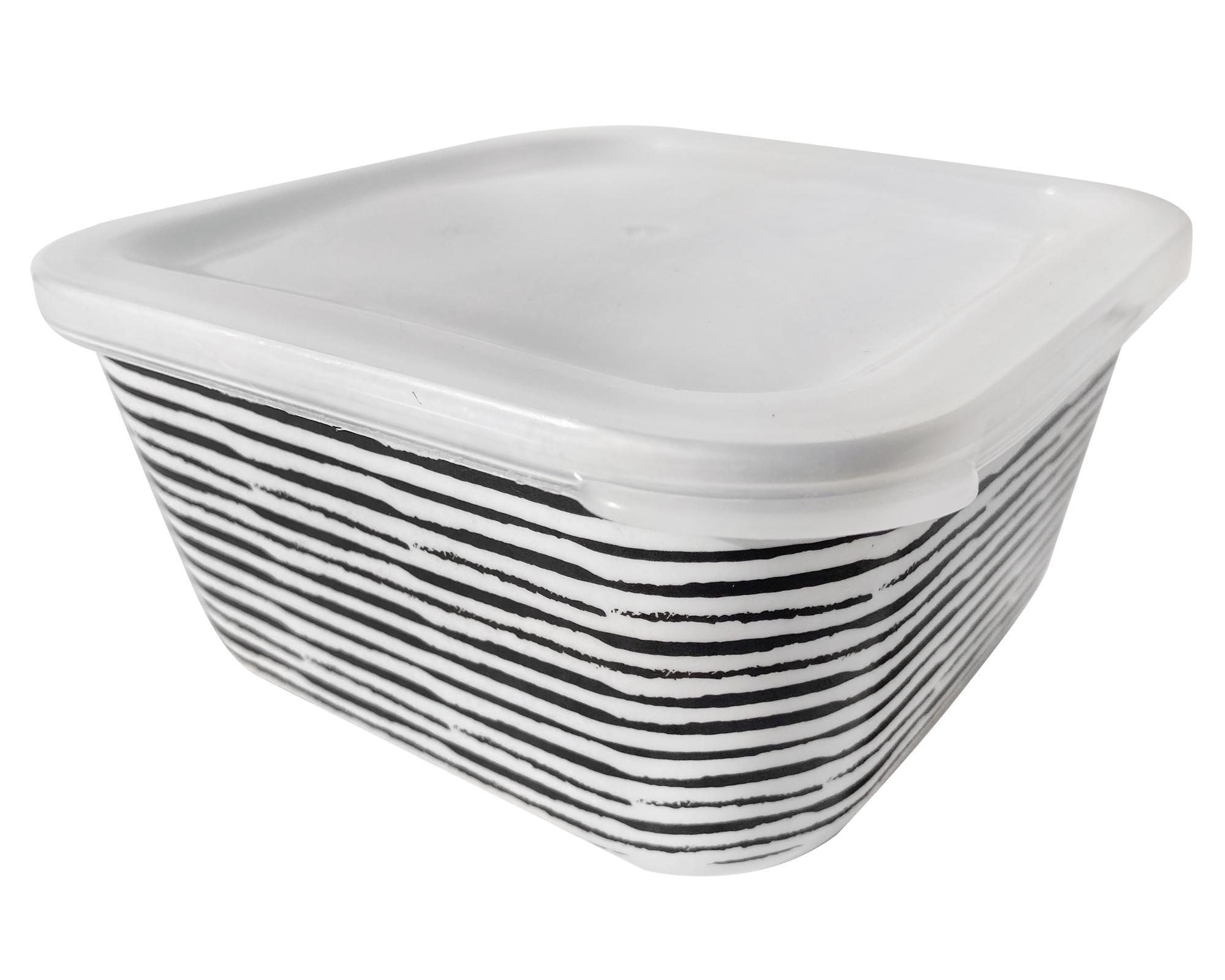 Contenedor Bio rayas blanco/negro 1.2 lt-0
