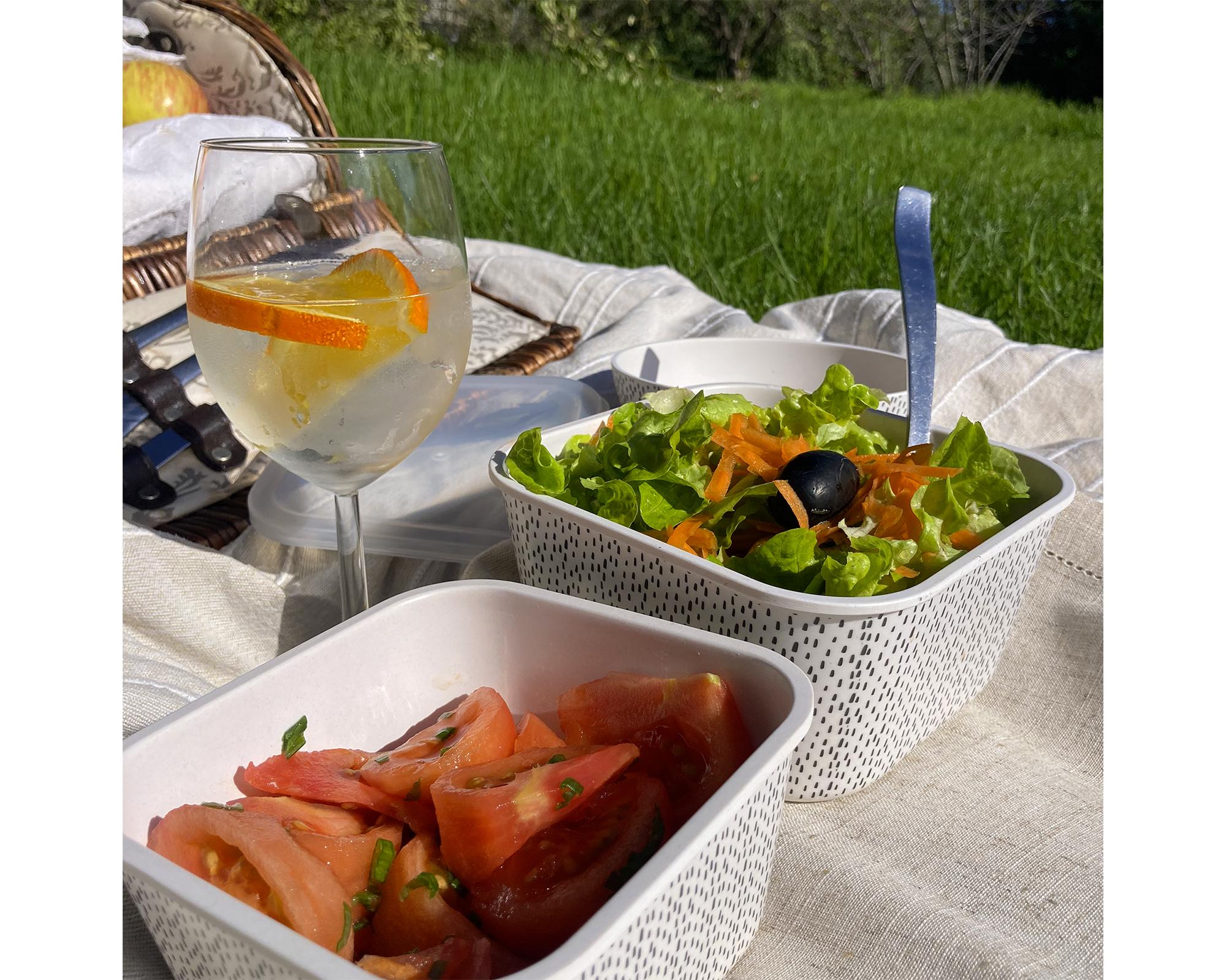 Contenedor Bio puntos blanco/negro 1.2 lt-2