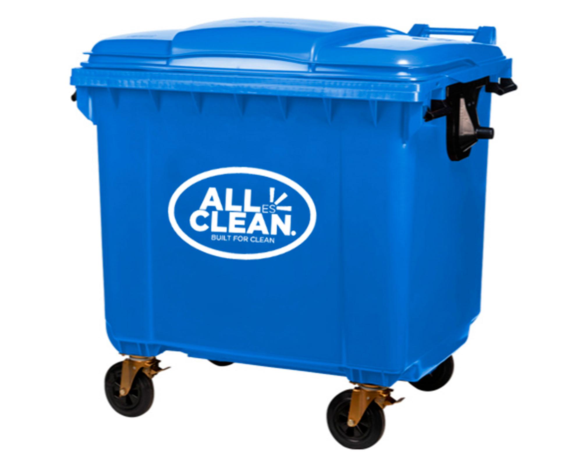 Contenedor industrial 660 lt azul-0