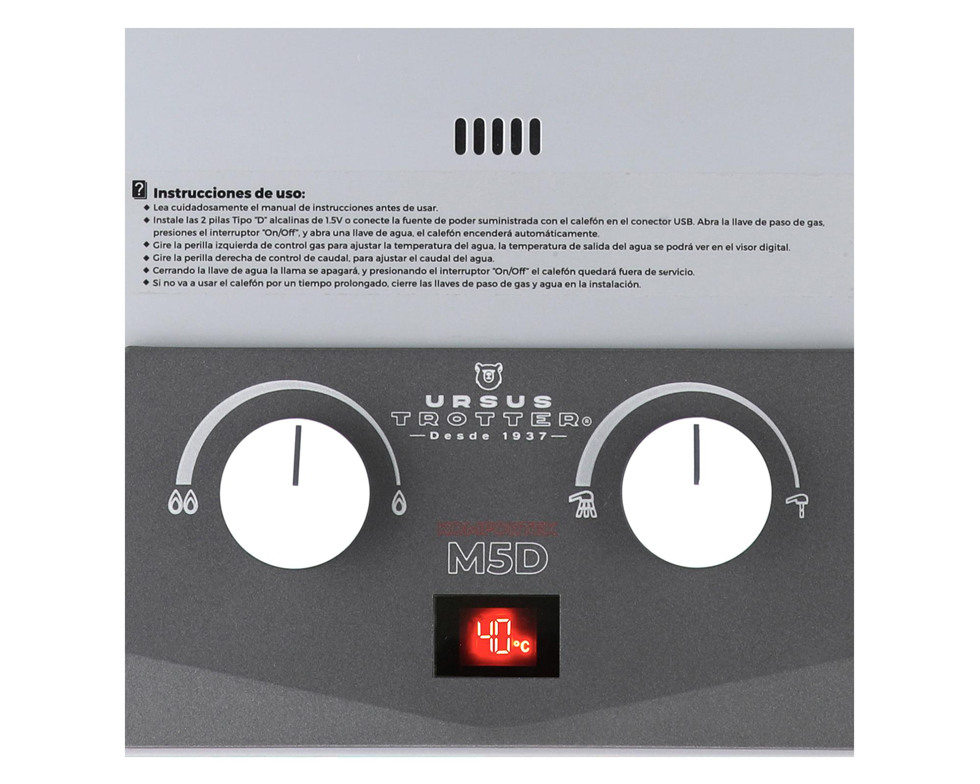 Calefont KOMFORTEK UT M5-D GL 5 lt tiro natural gas licuado-2