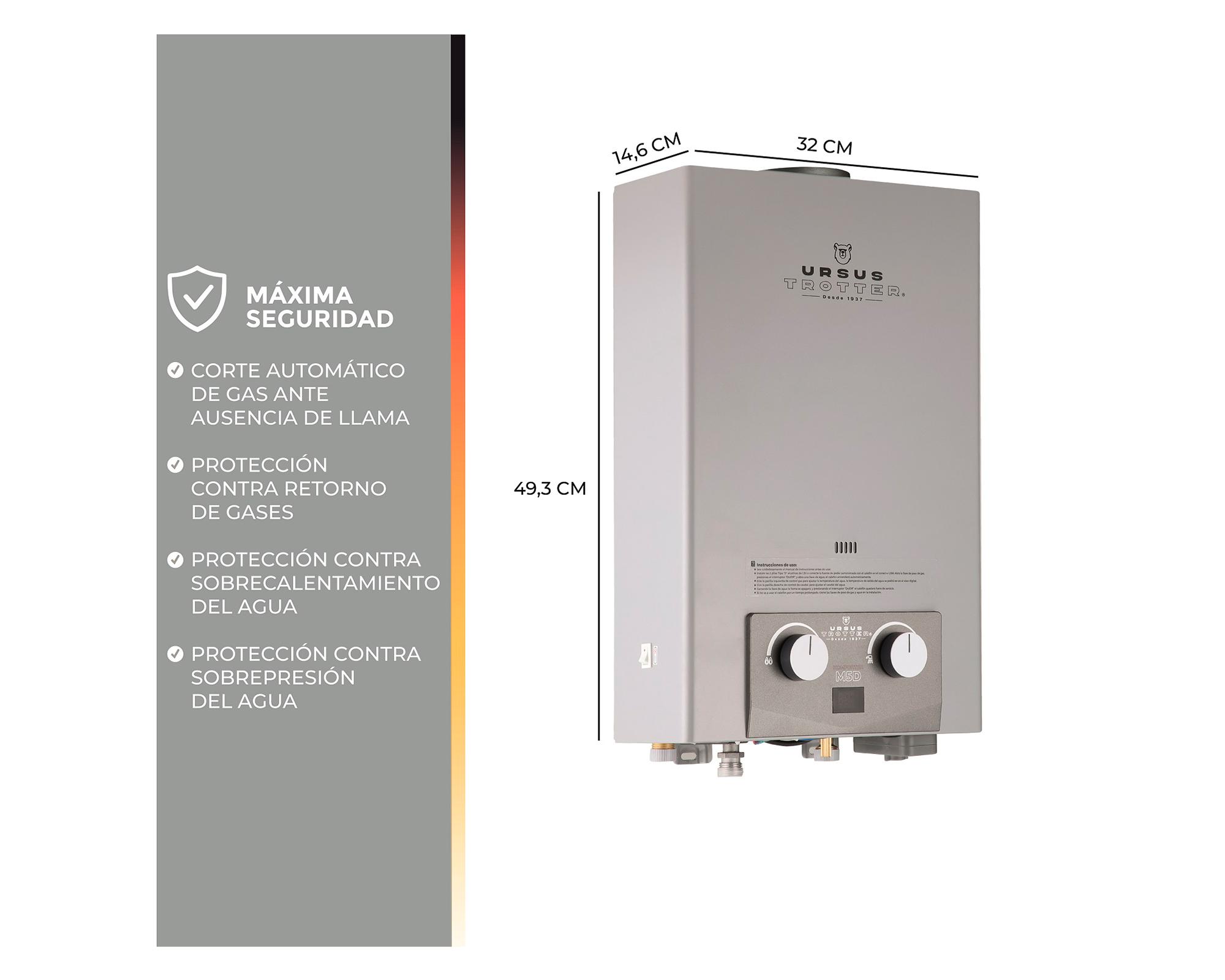 Calefón Komfortek UT M5-D GL 5 lt Tiro natural Gas licuado-5