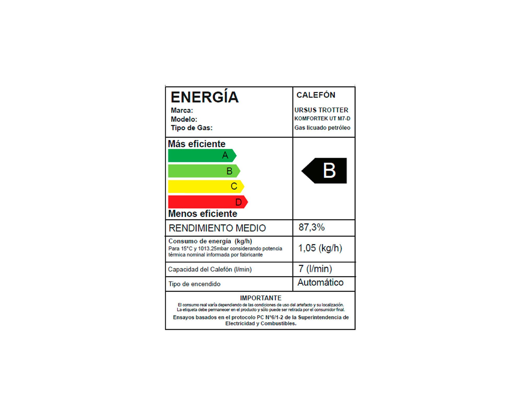 Calefont KOMFORTEK UT M7-D GL 7 lt tiro natural gas licuado-5