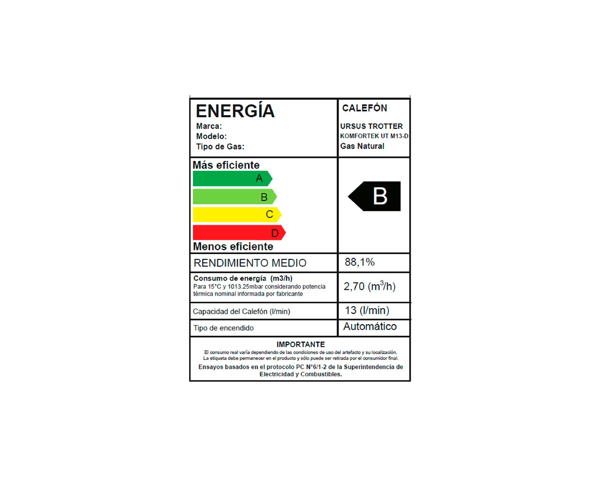 Calefont Komfortek UT M13-D 13 lt tiro natural gas natural-5