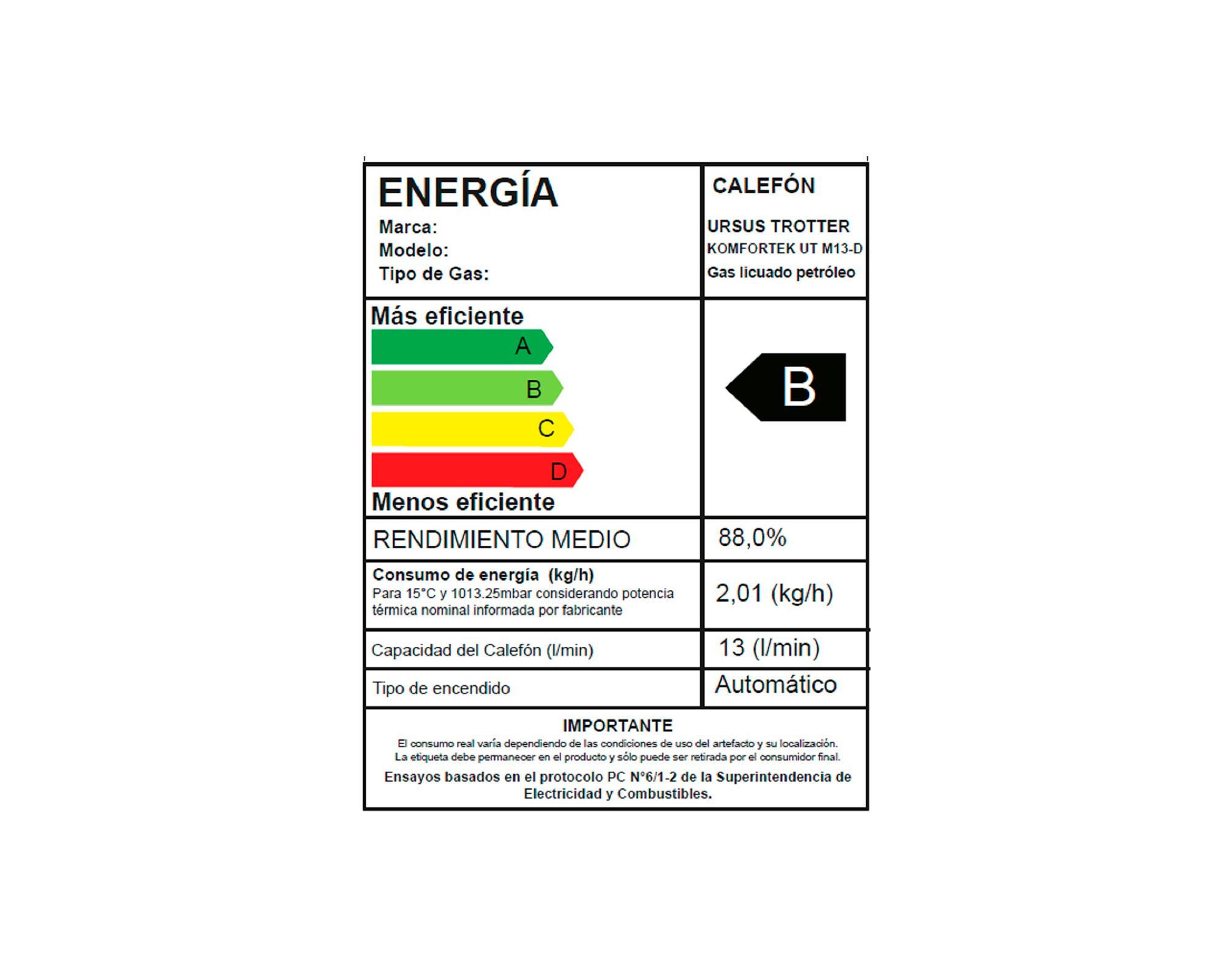 Calefont Komfortek UT M13-D 13 lt tiro natural gas licuado-5