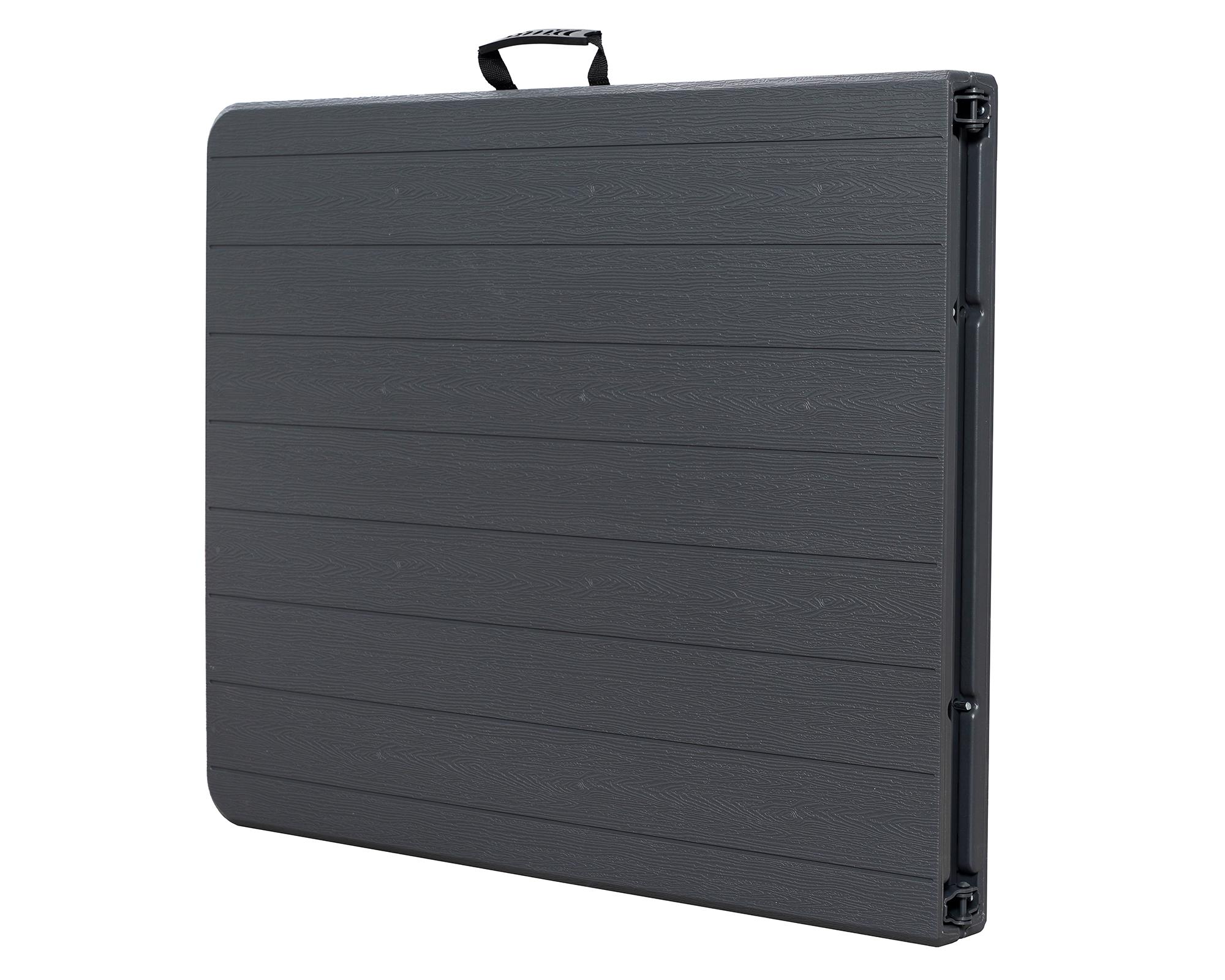 Mesa plegable madera 180 cm gris-4