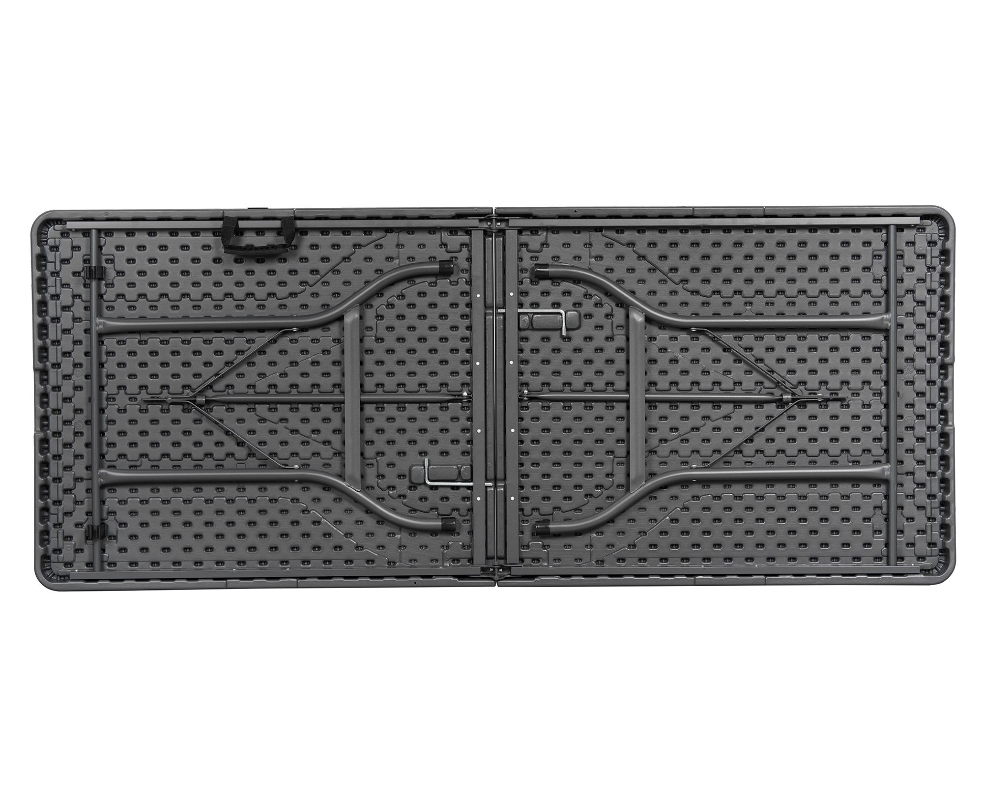 Mesa plegable madera 180 cm gris-2