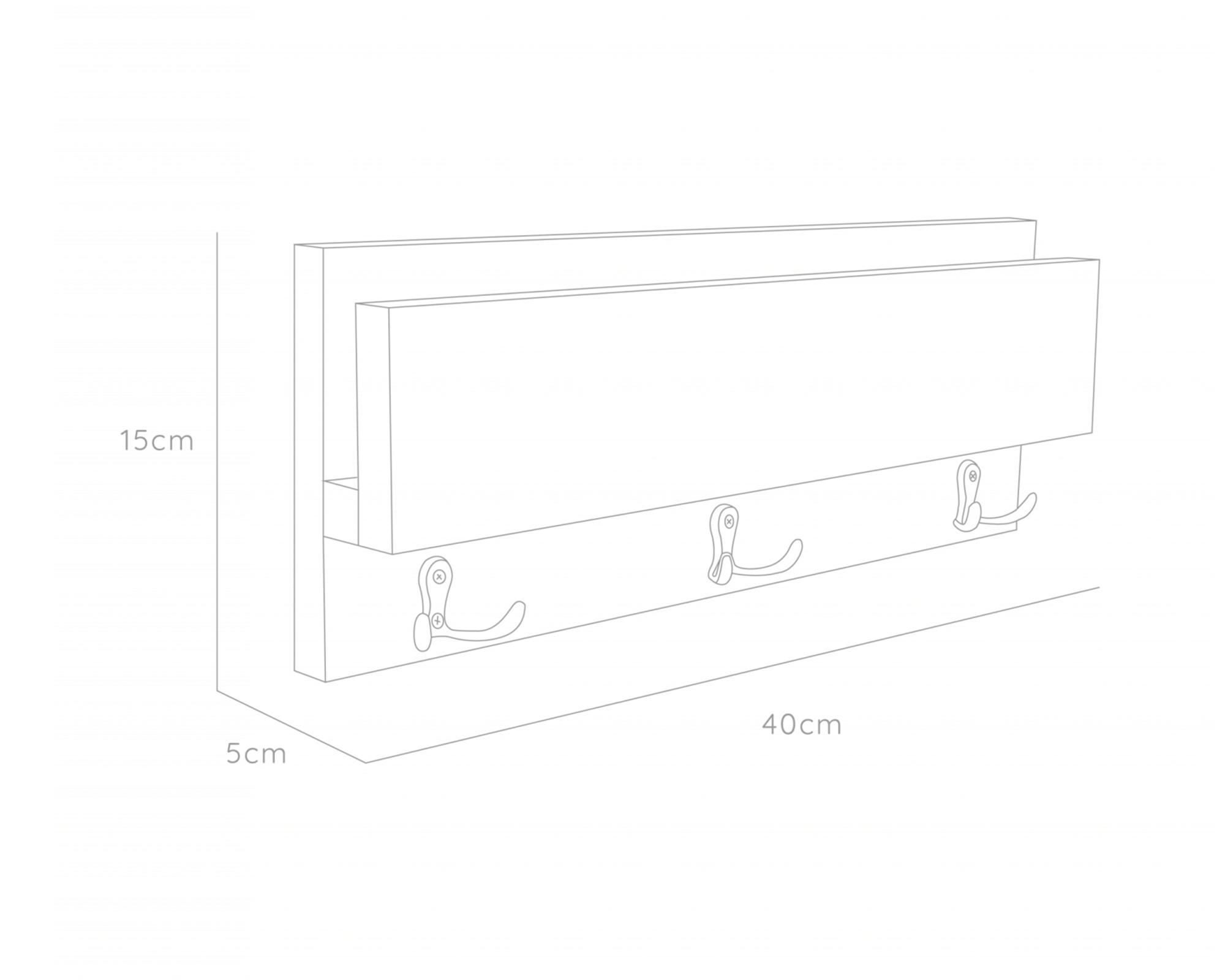 Perchero funcional Kenia MDP 15x40x5 cm rovere-3