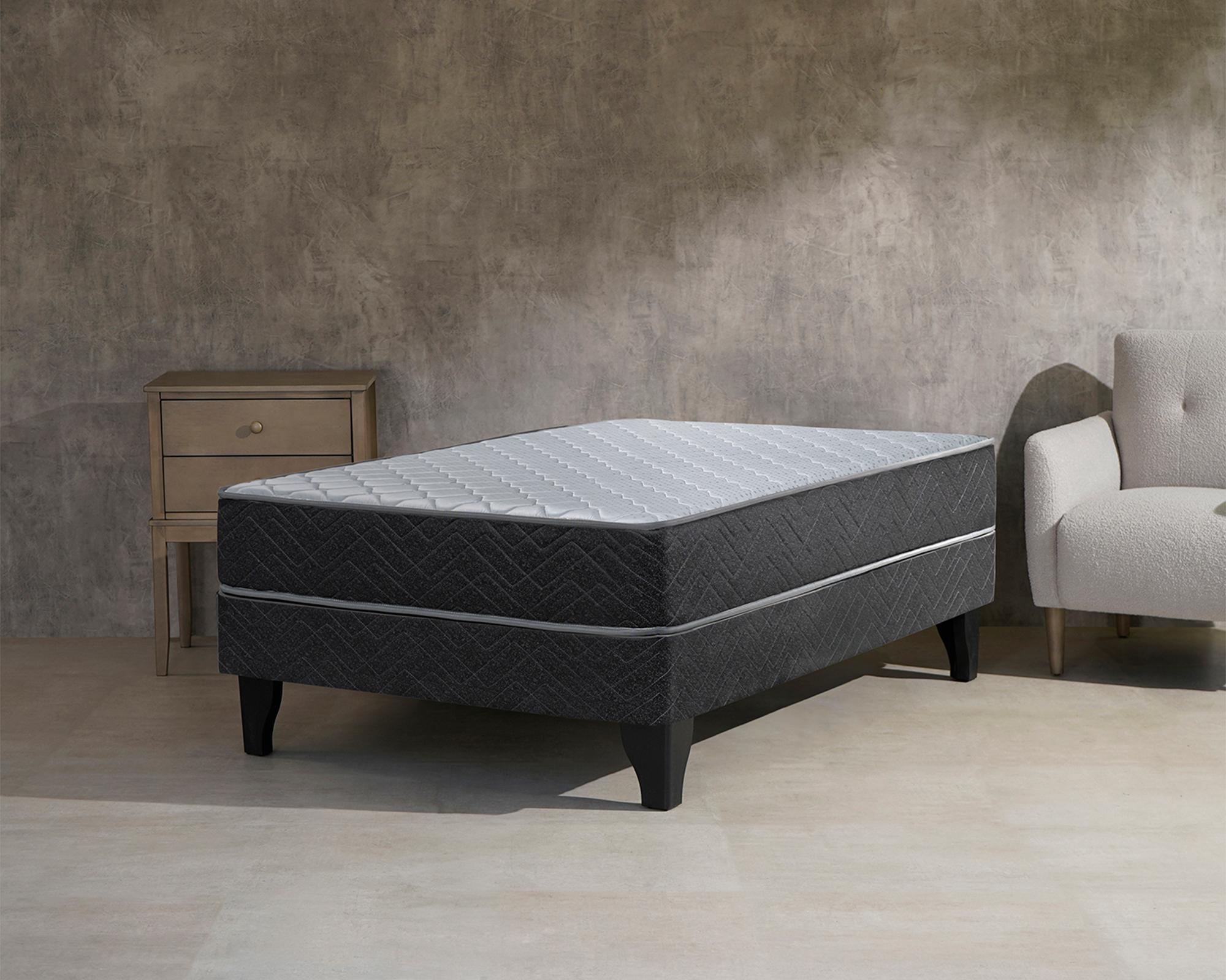 Cama europea Aura 1 plaza + velador Cadiz-3