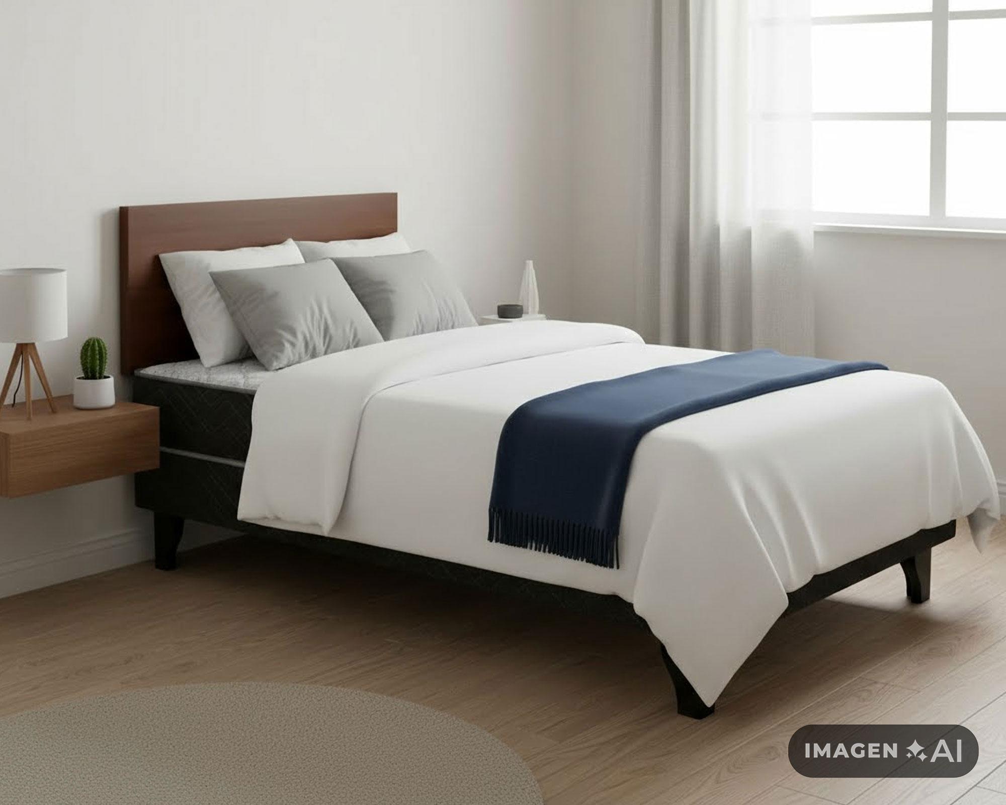 Cama europea Aura 1.5 plazas + respaldo Cadiz-7