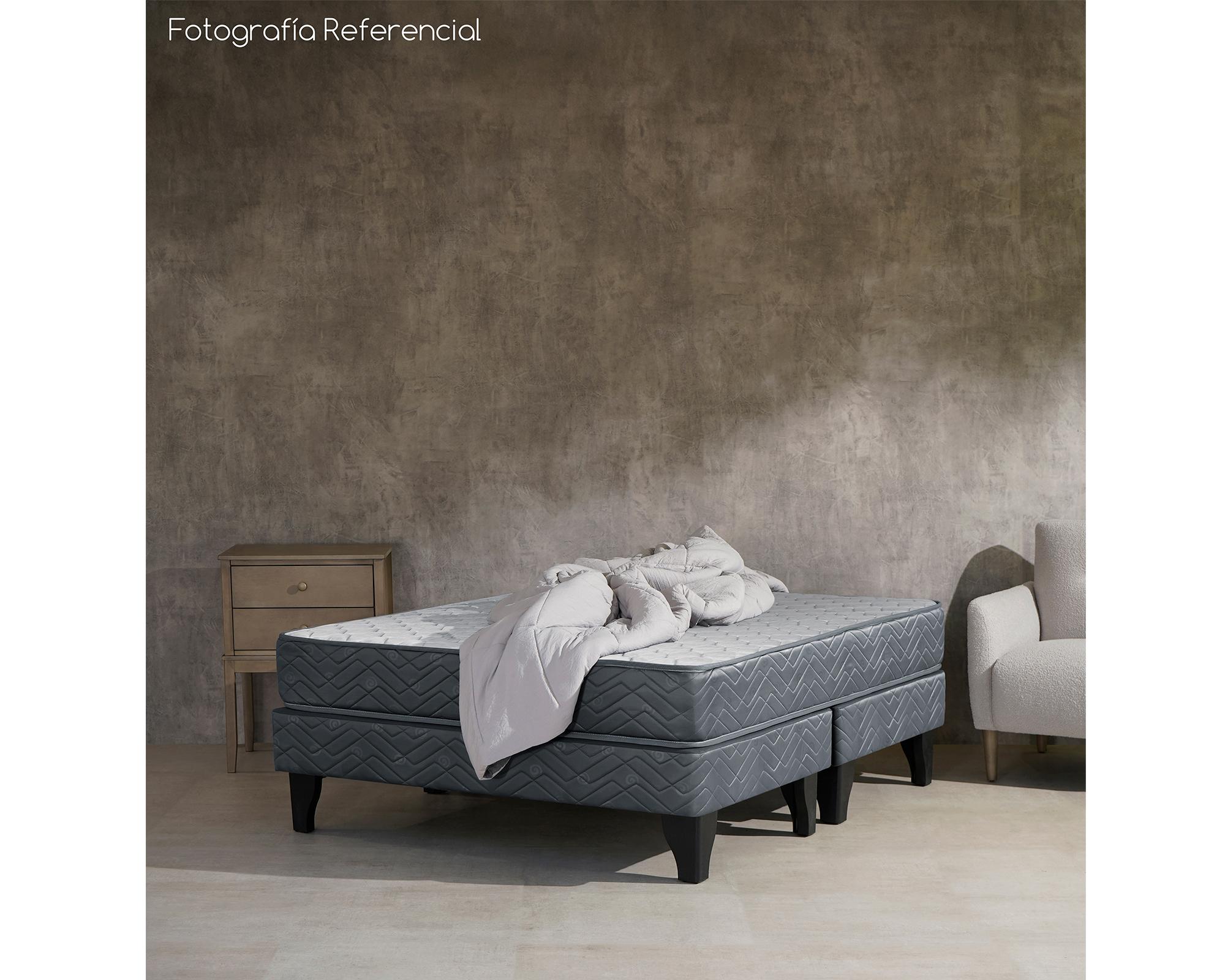 Cama europea Aura 2 plazas base dividida + pack almohadas-4