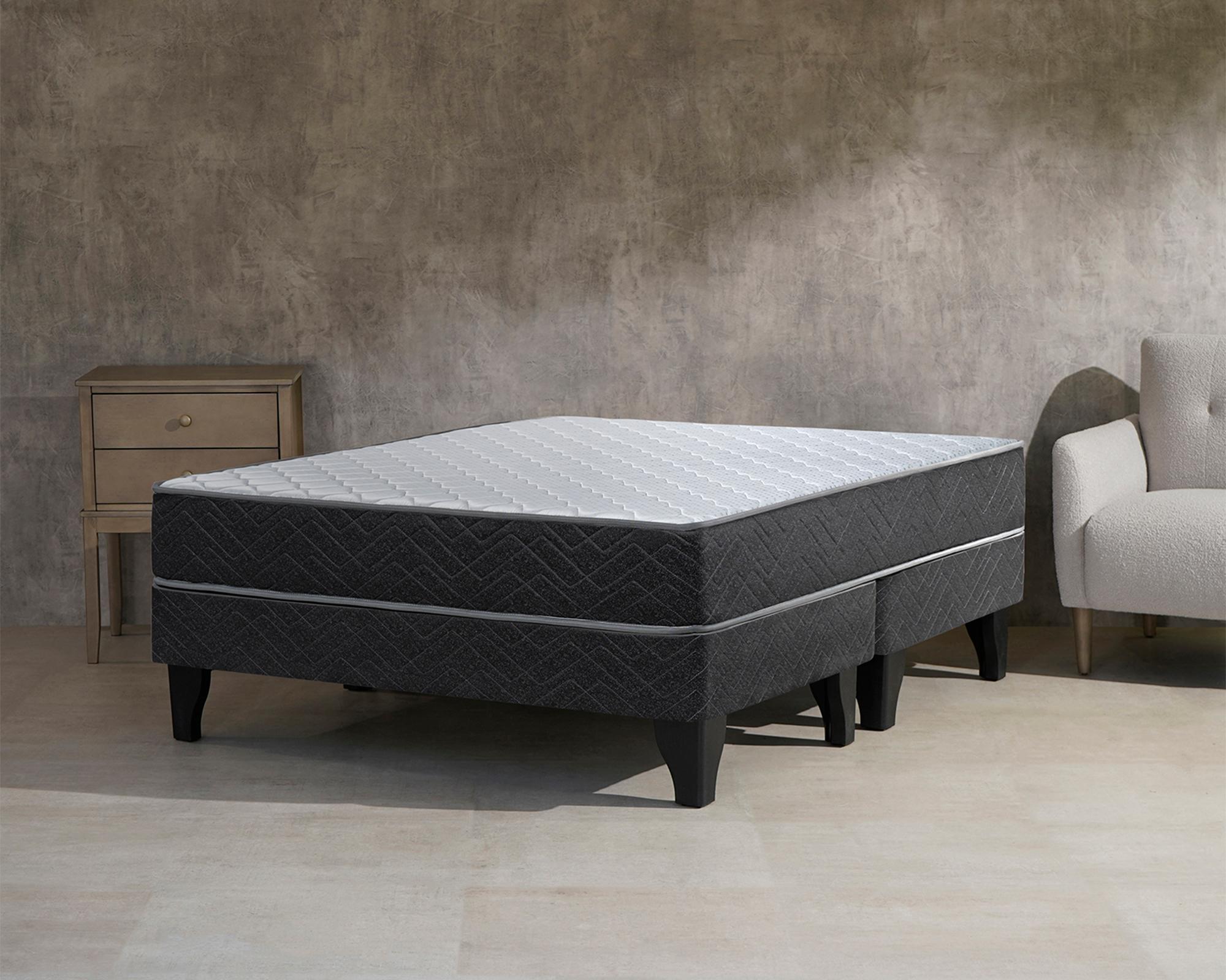 Cama europea Aura 2 plazas base dividida + pack almohadas-3