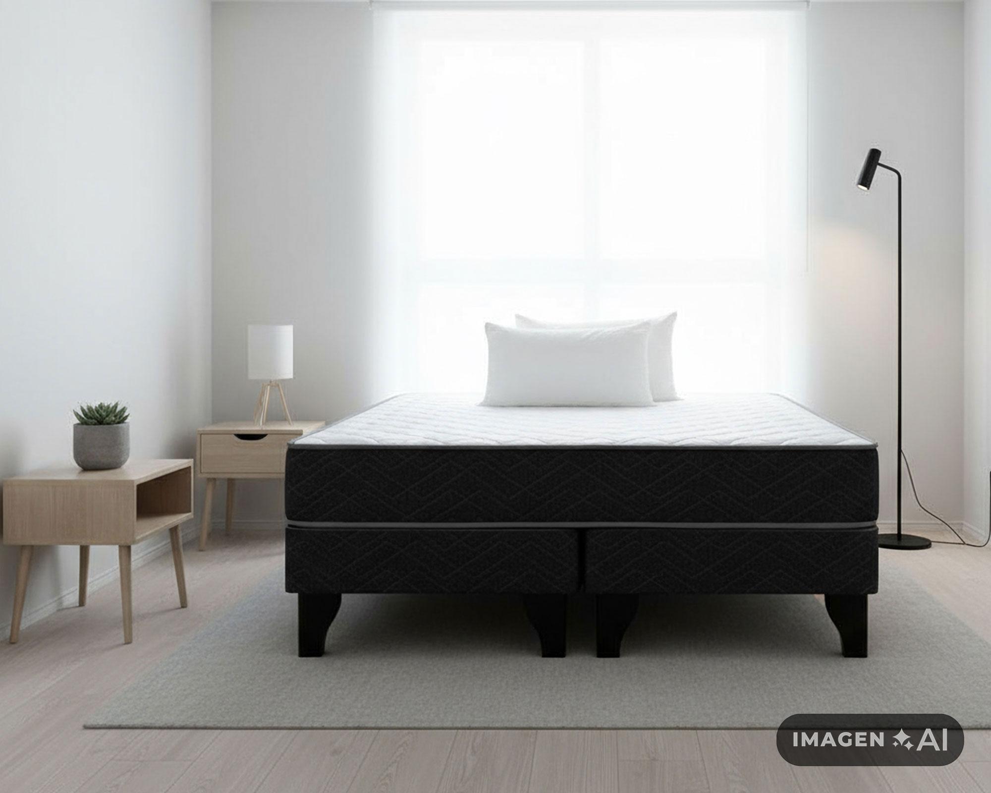 Cama europea Aura 2 plazas base dividida + pack almohadas-6