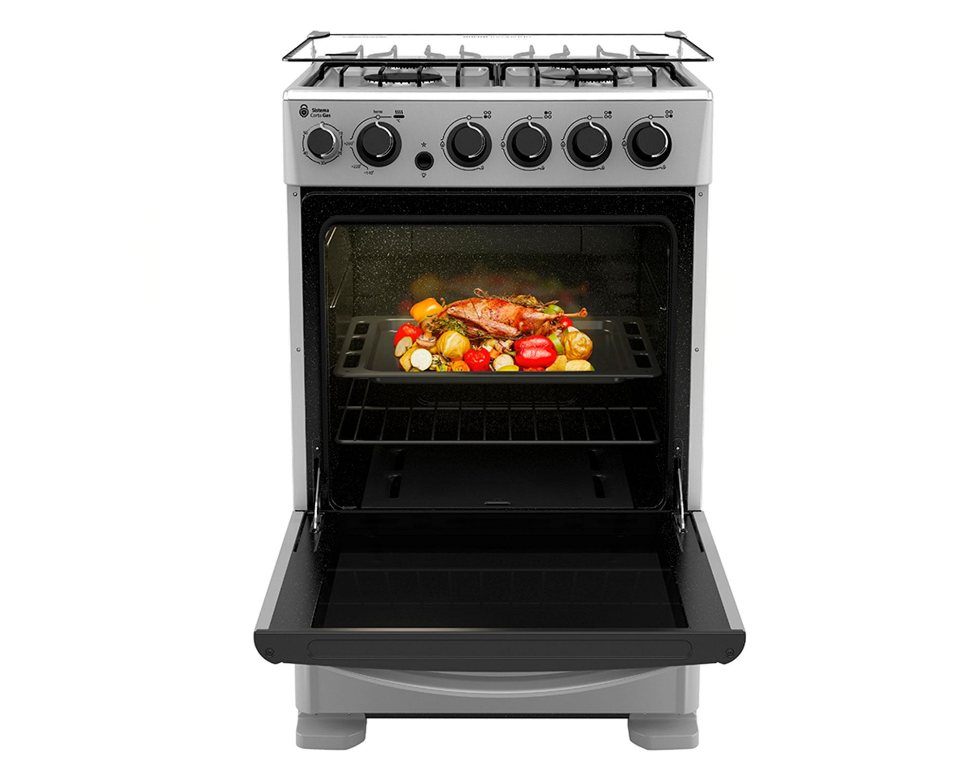 Cocina a gas CMC5530AG0 4 quemadores silver-1