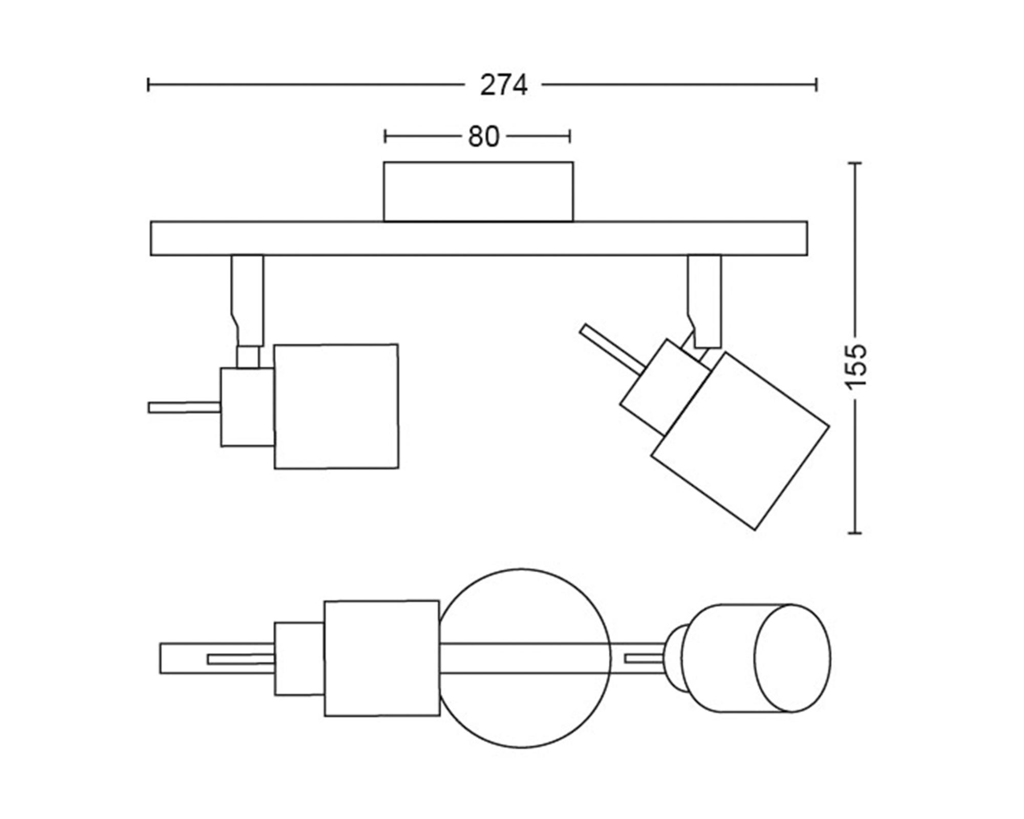 Aplique 35W GU10 2L Meranti blanco-2