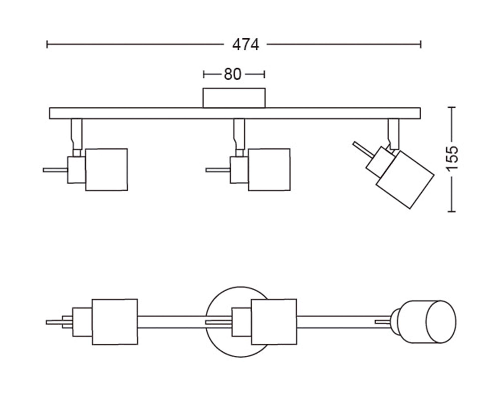 Aplique 35W GU10 3 luces Meranti blanco-2