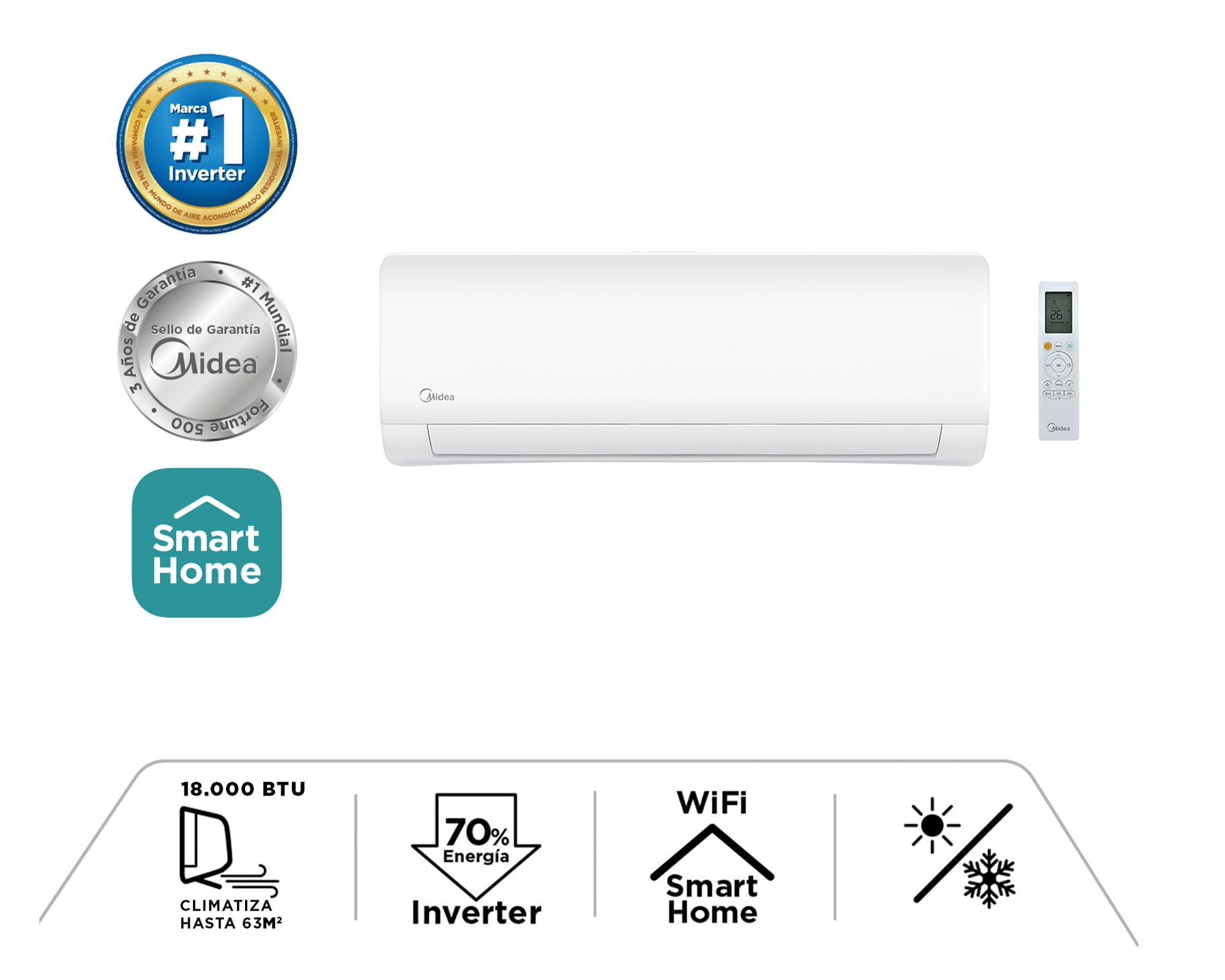 Aire acondicionado split inverter XTREMEDUR18K 18000 BTU frío/calor Wifi-3