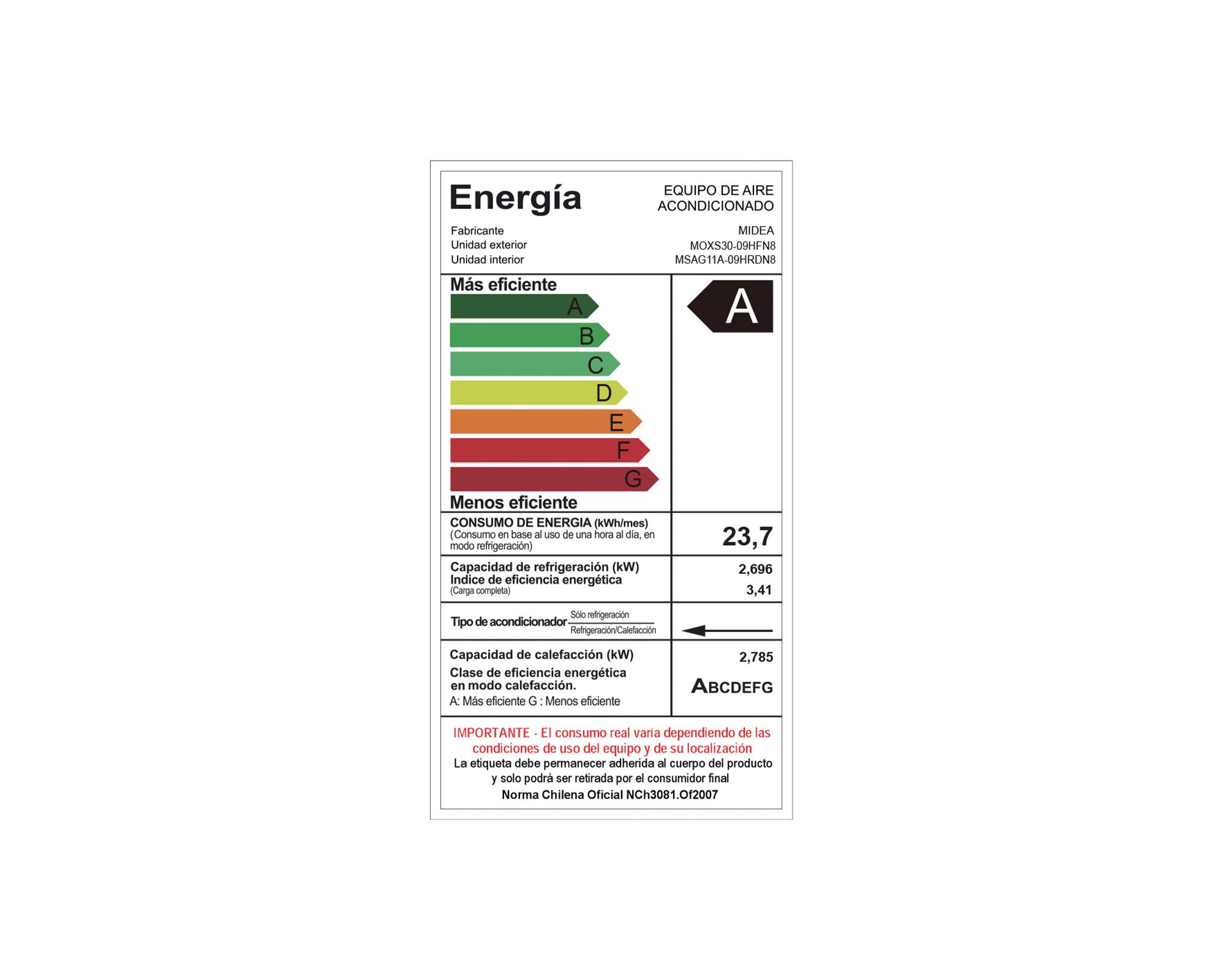 Aire acondicionado split inverter XTRA09K 9000 BTU frío/calor-8