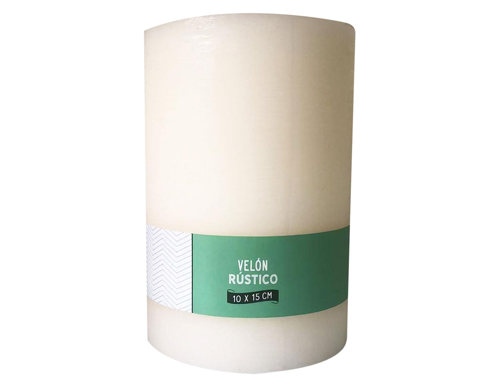 Vela pilar ecru 15x10 cm-0
