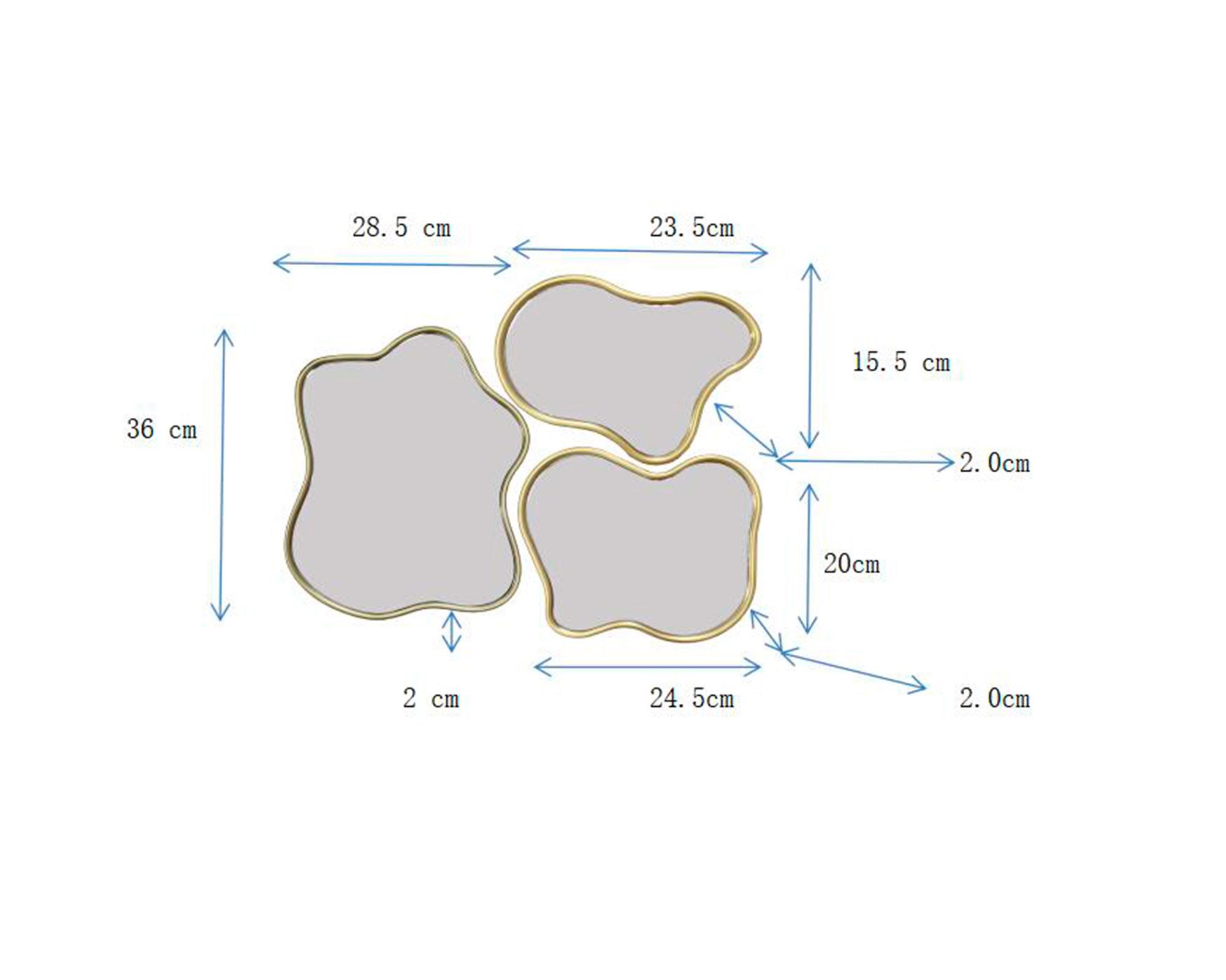 Espejo decorativo 3 piezas 28.5x36x2 cm-2