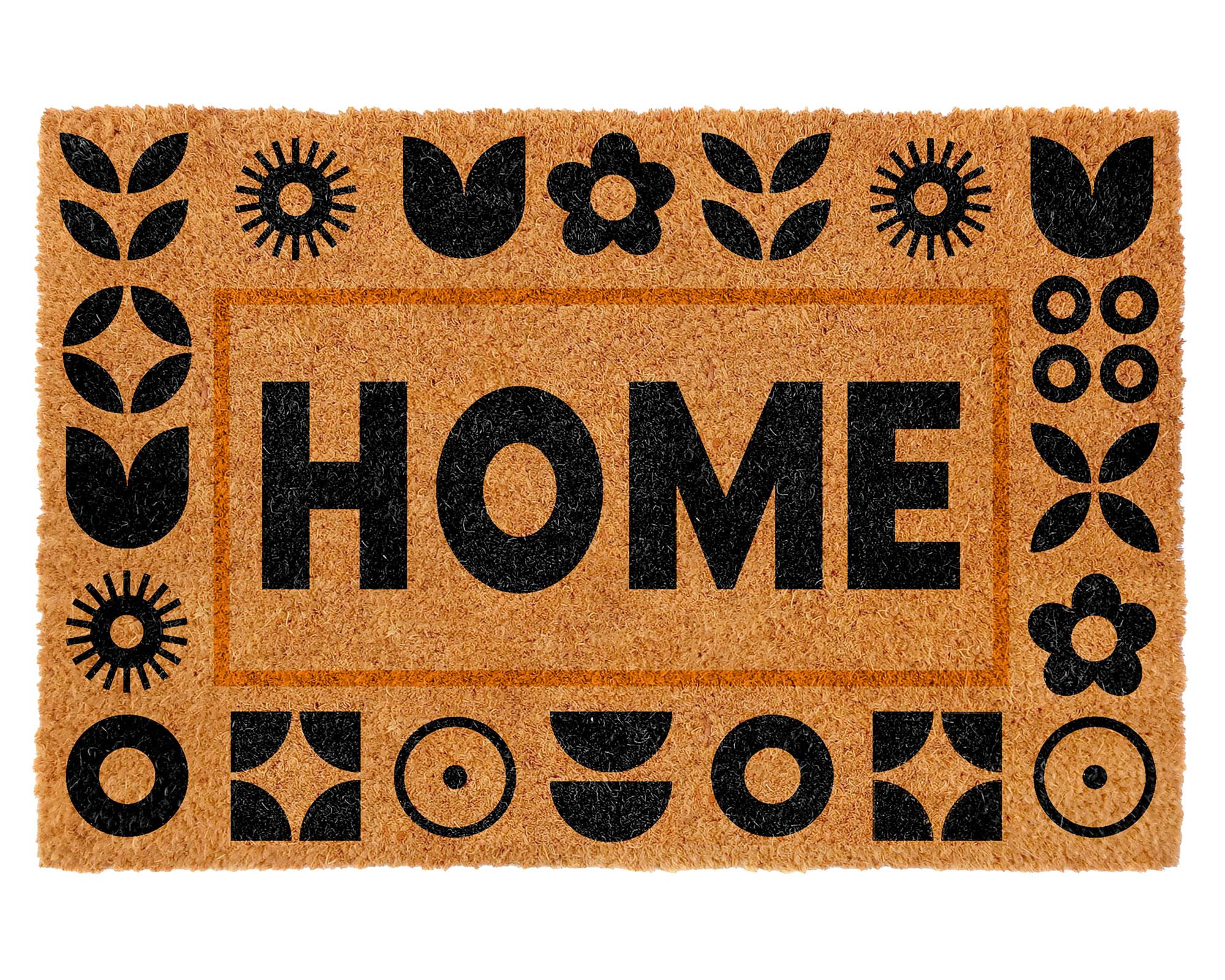 Limpiapiés coco Home flores 40x60 cm-0