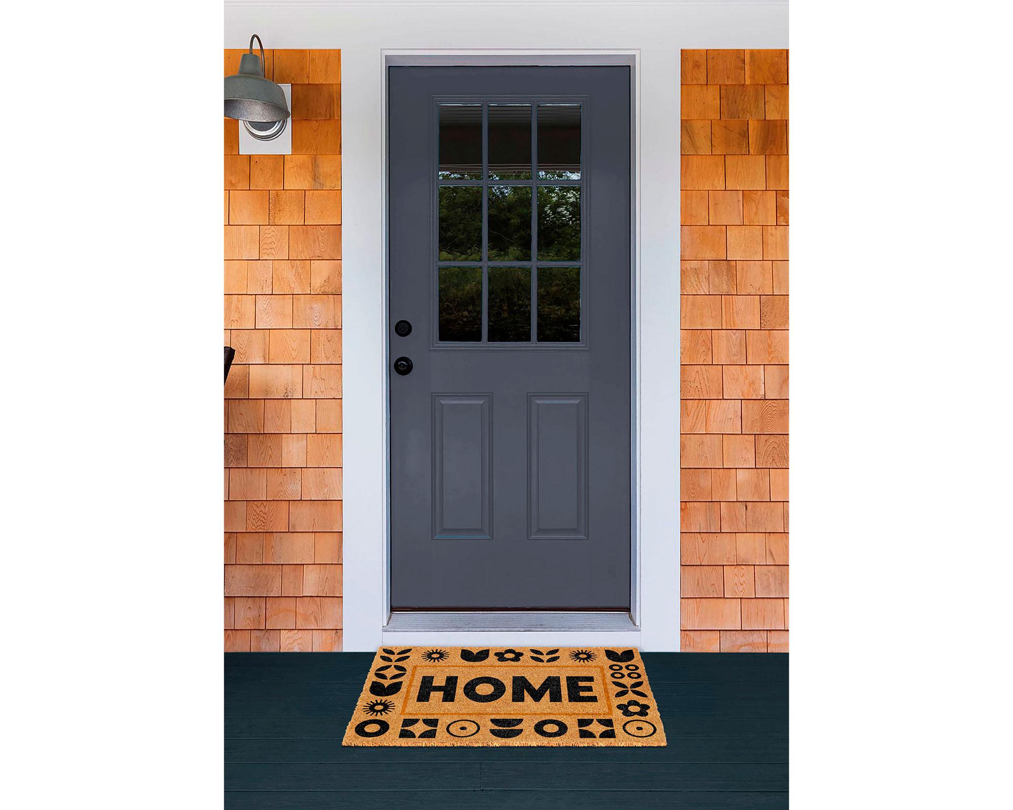 Limpiapiés coco Home flores 40x60 cm-1