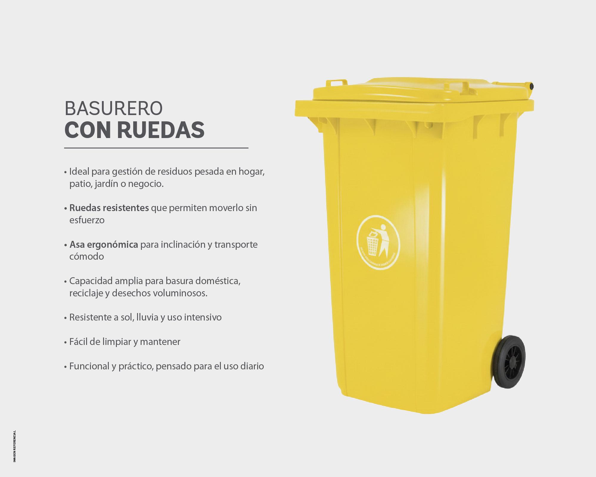 Basurero cuadrado amarillo 240 lt-3