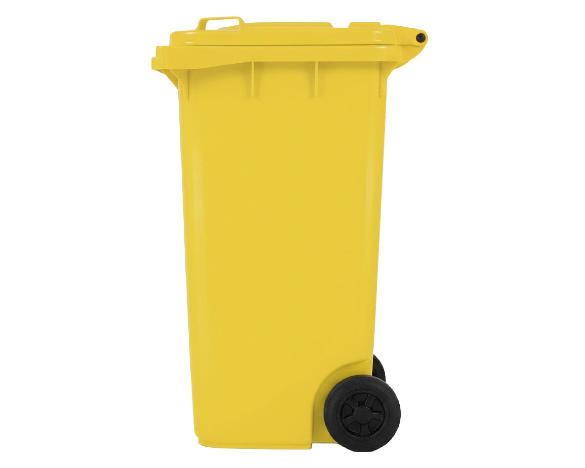 Basurero cuadrado amarillo 240 lt-1