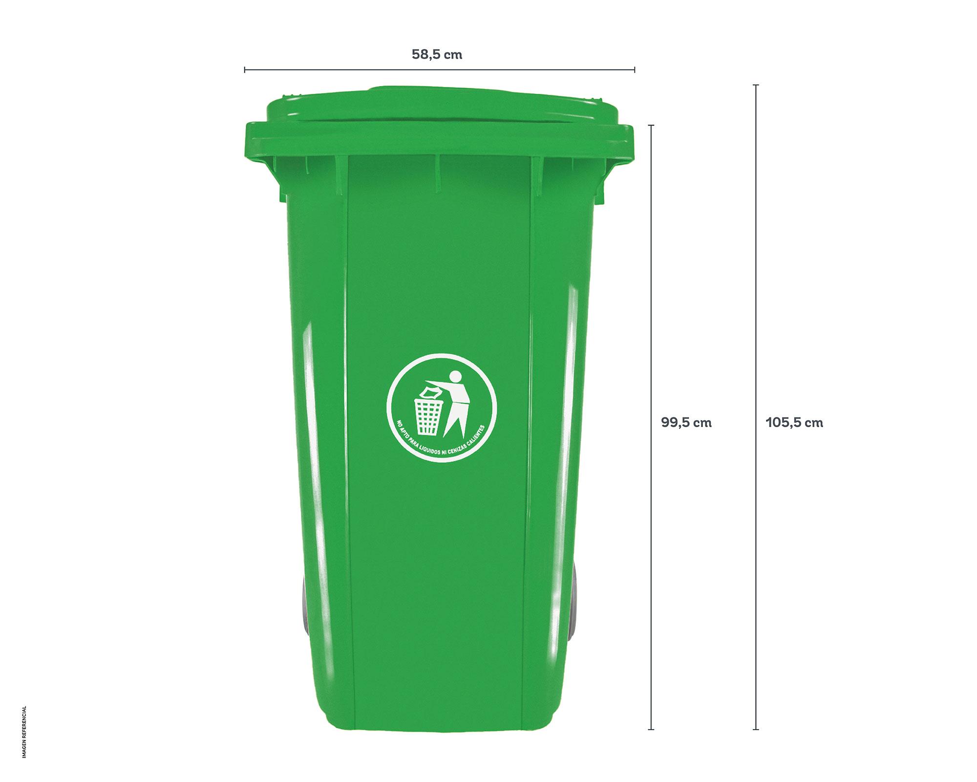 Basurero cuadrado verde 240 lt-4