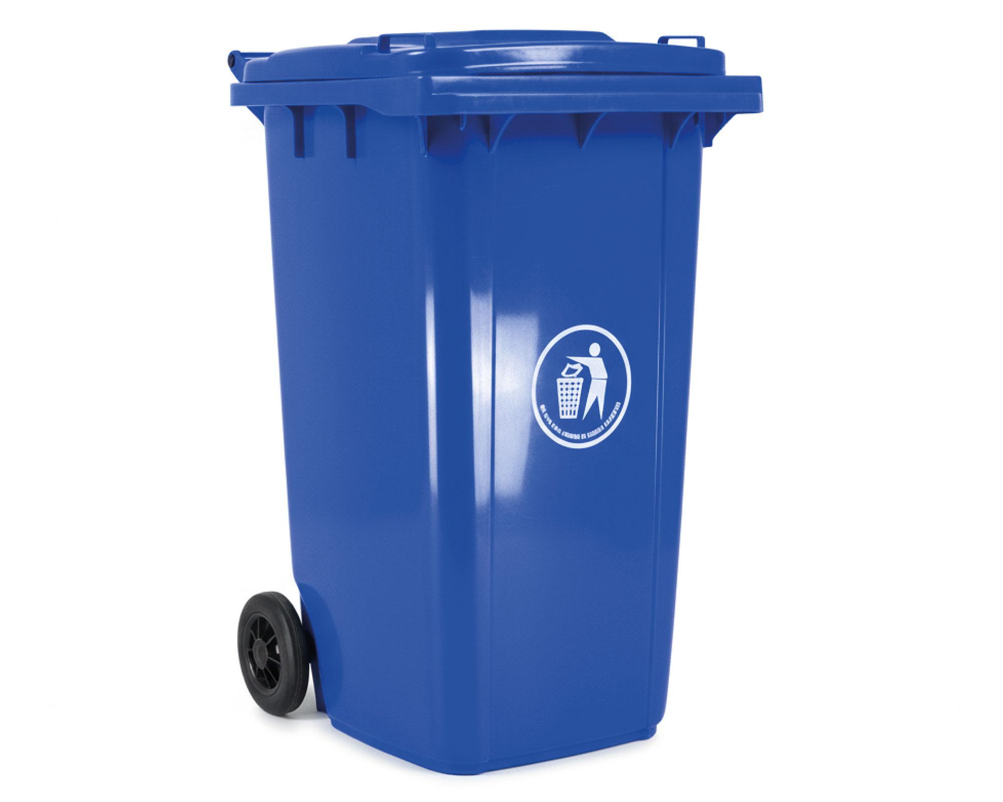 Basurero cuadrado azul 240 lt-0