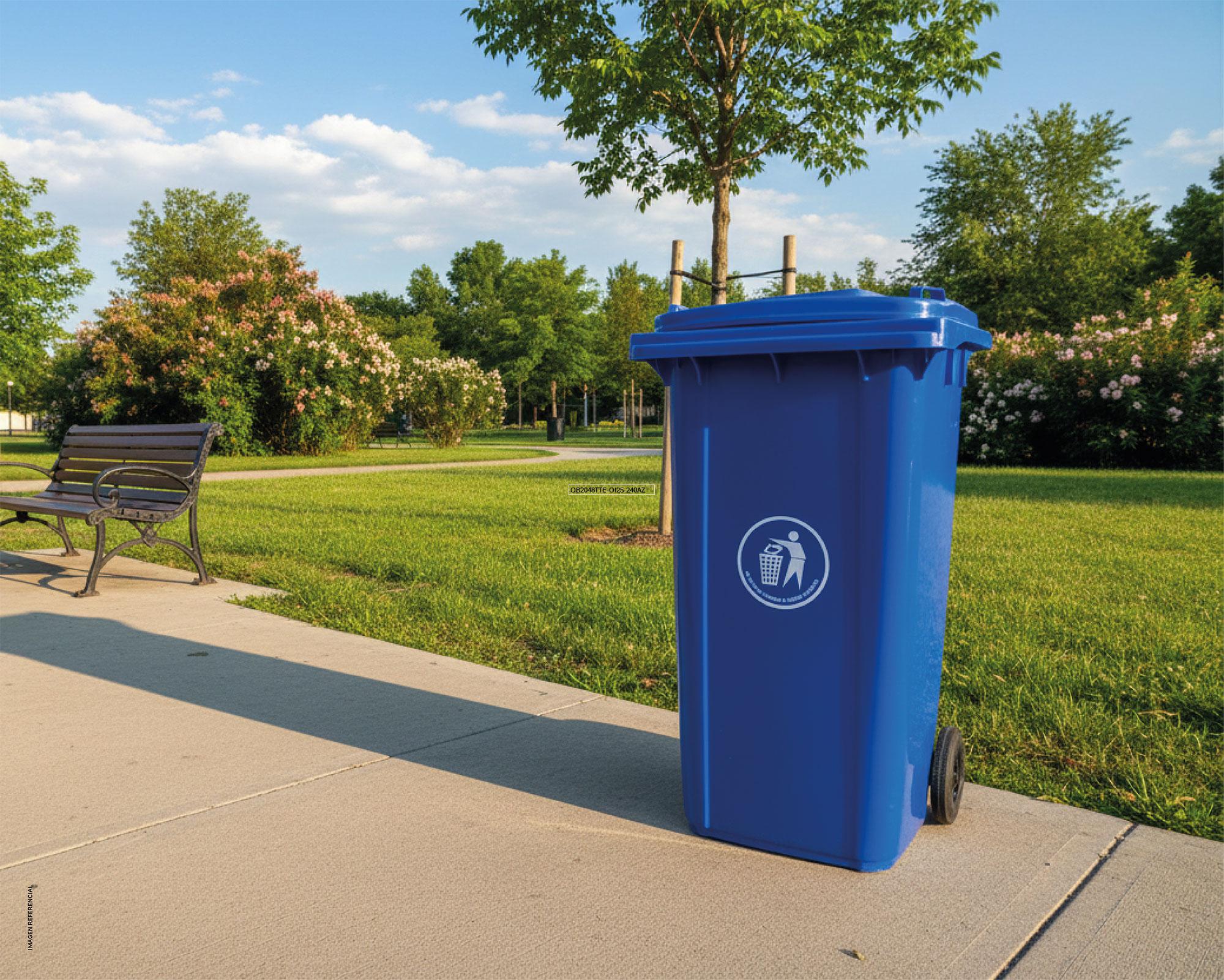 Basurero cuadrado azul 240 lt-2