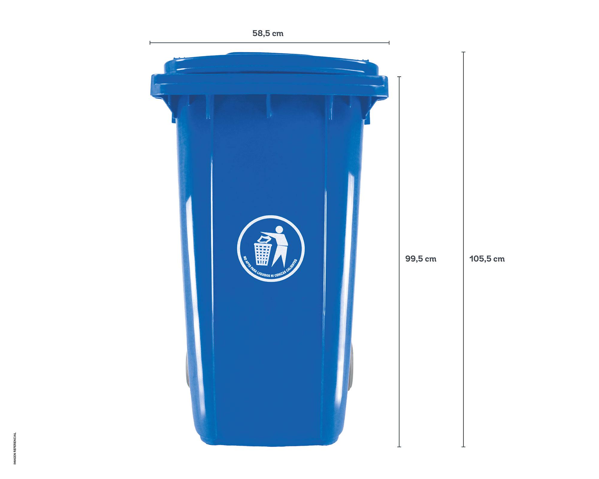 Basurero cuadrado azul 240 lt-4