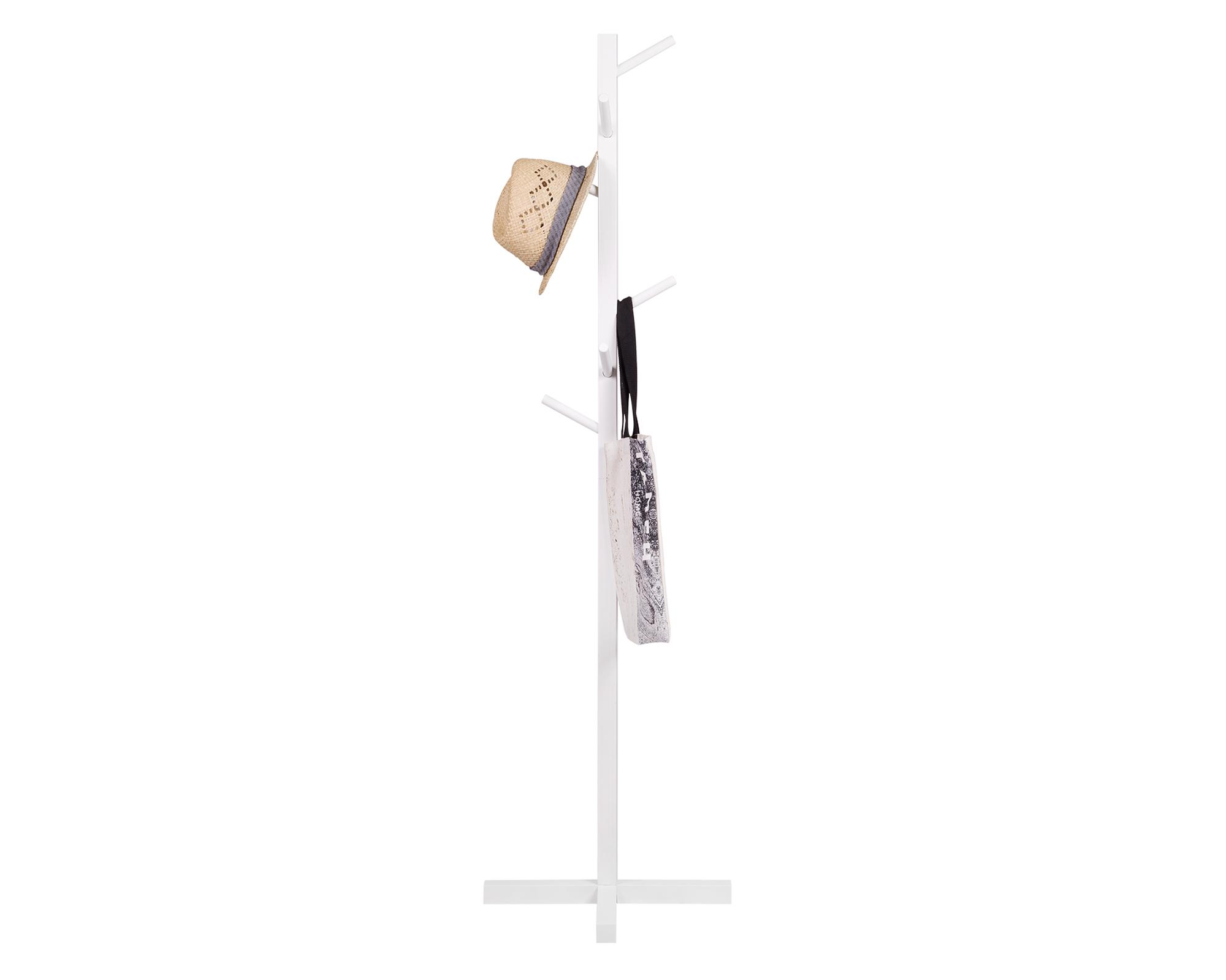 Perchero 8 ganchos 157x45x45 cm blanco-2