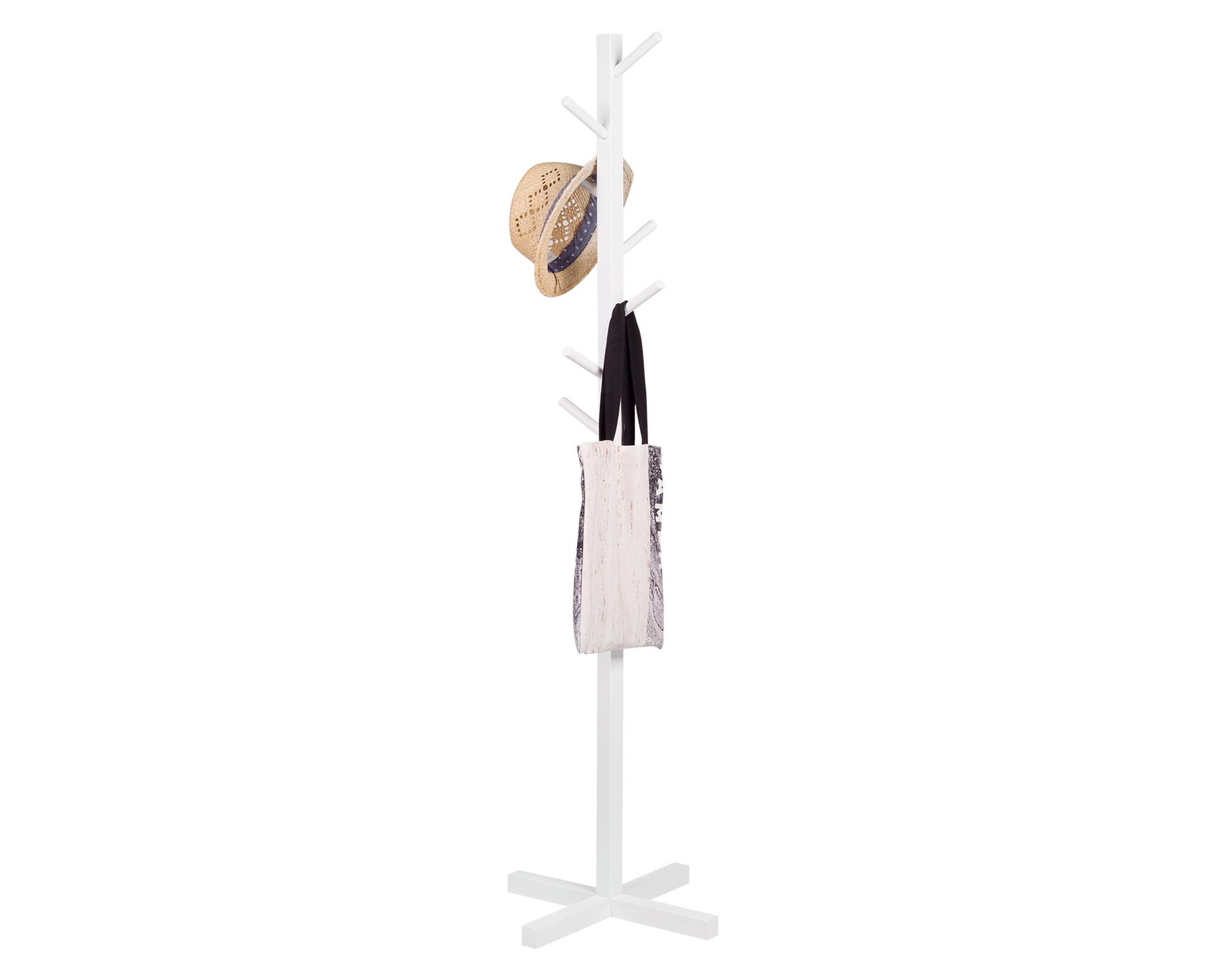 Perchero 8 ganchos 157x45x45 cm blanco-3