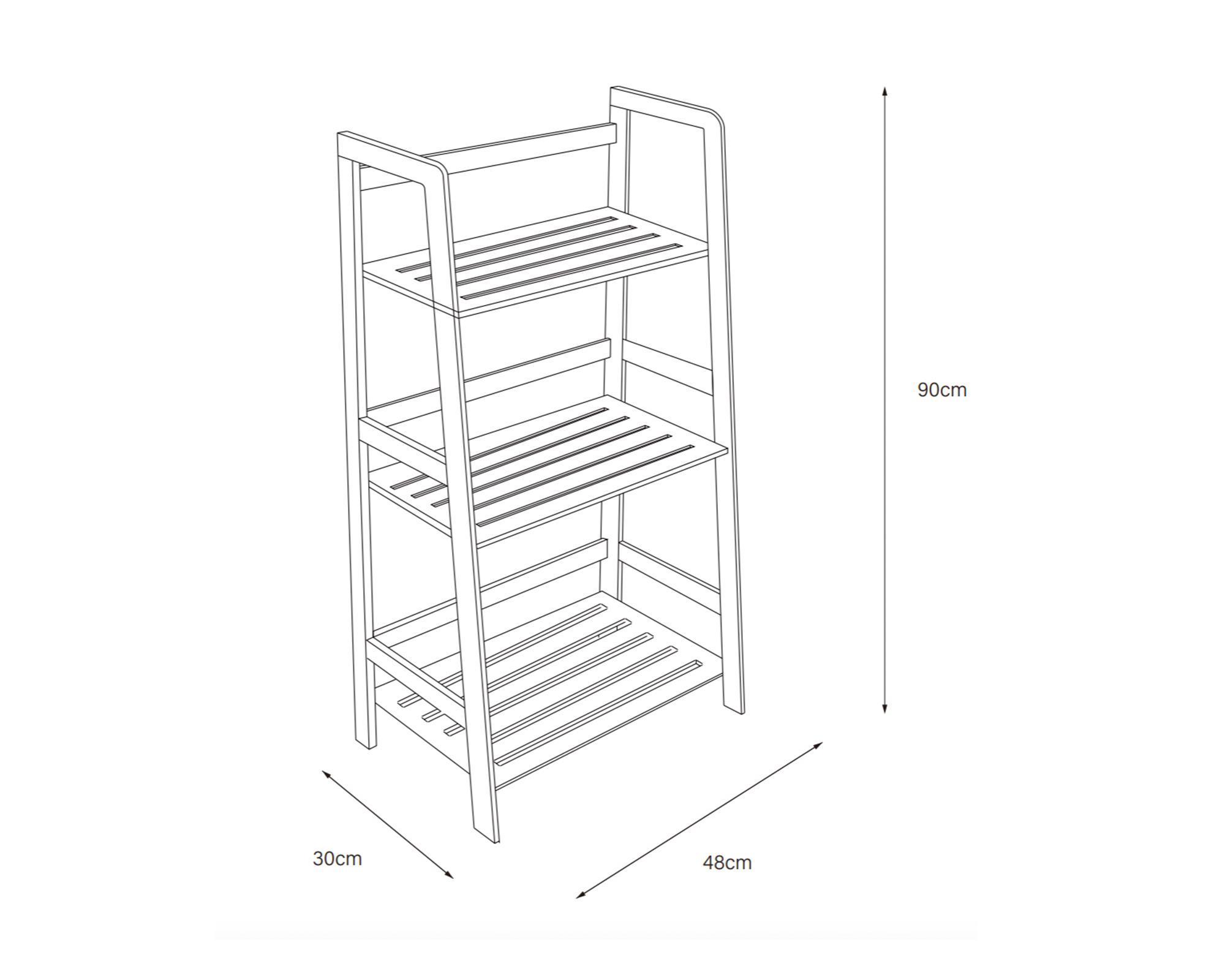 Repisa 3 niveles 90x48x30 cm-3