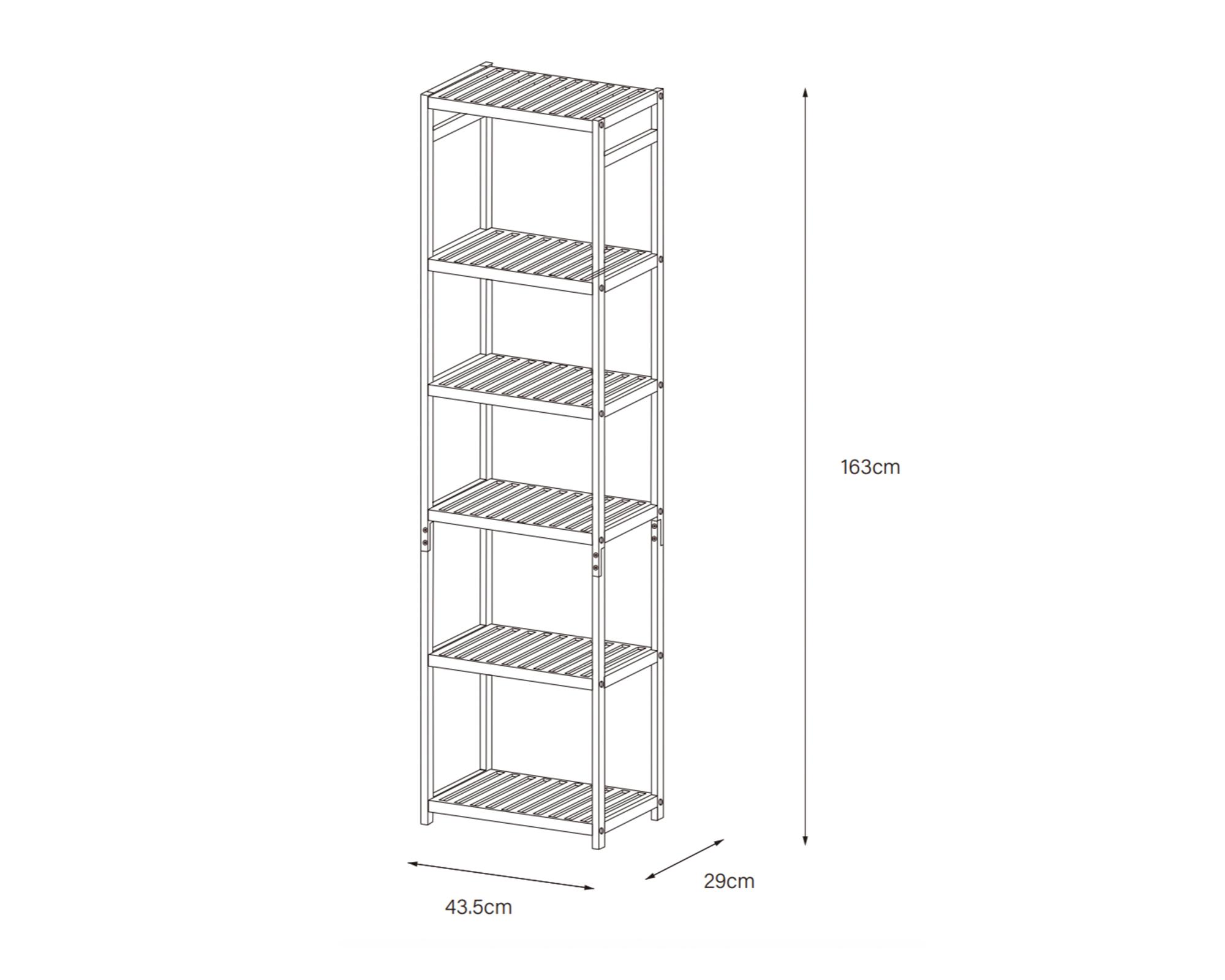 Repisa 5 niveles 163x43.5x29 cm-4
