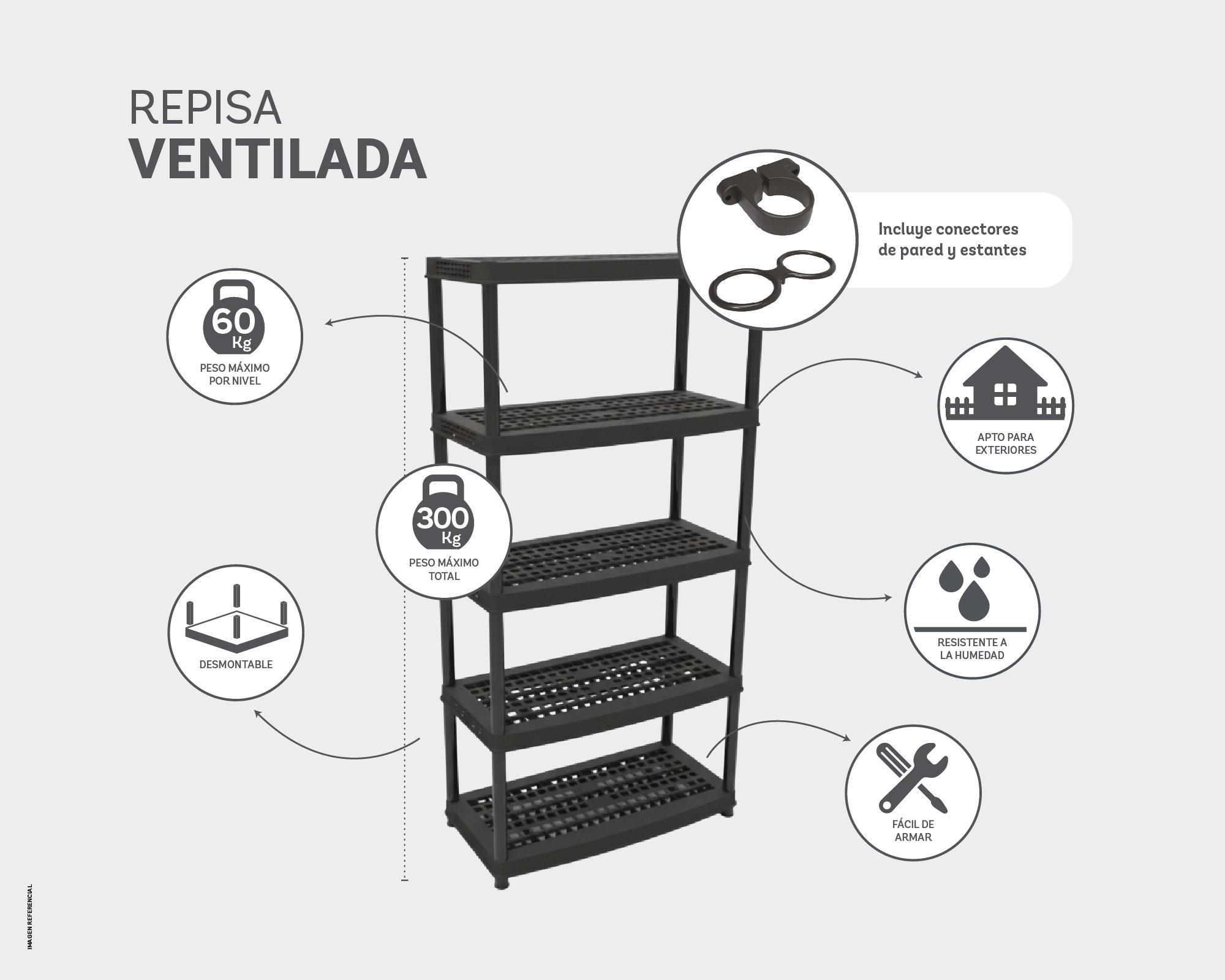 Repisa 5 Niveles negro-8