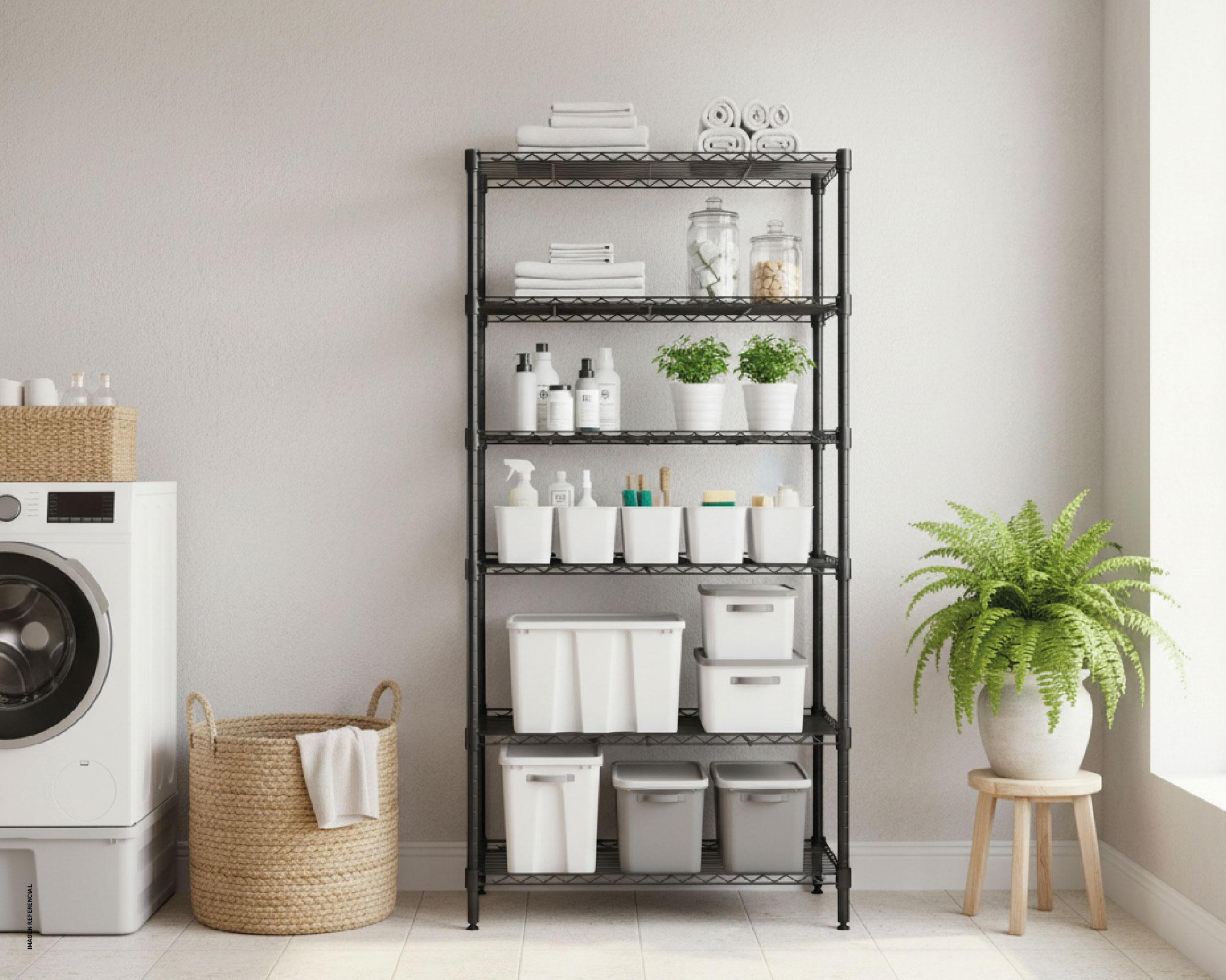 Repisa 5 Niveles negro 160x60x35 cm-4