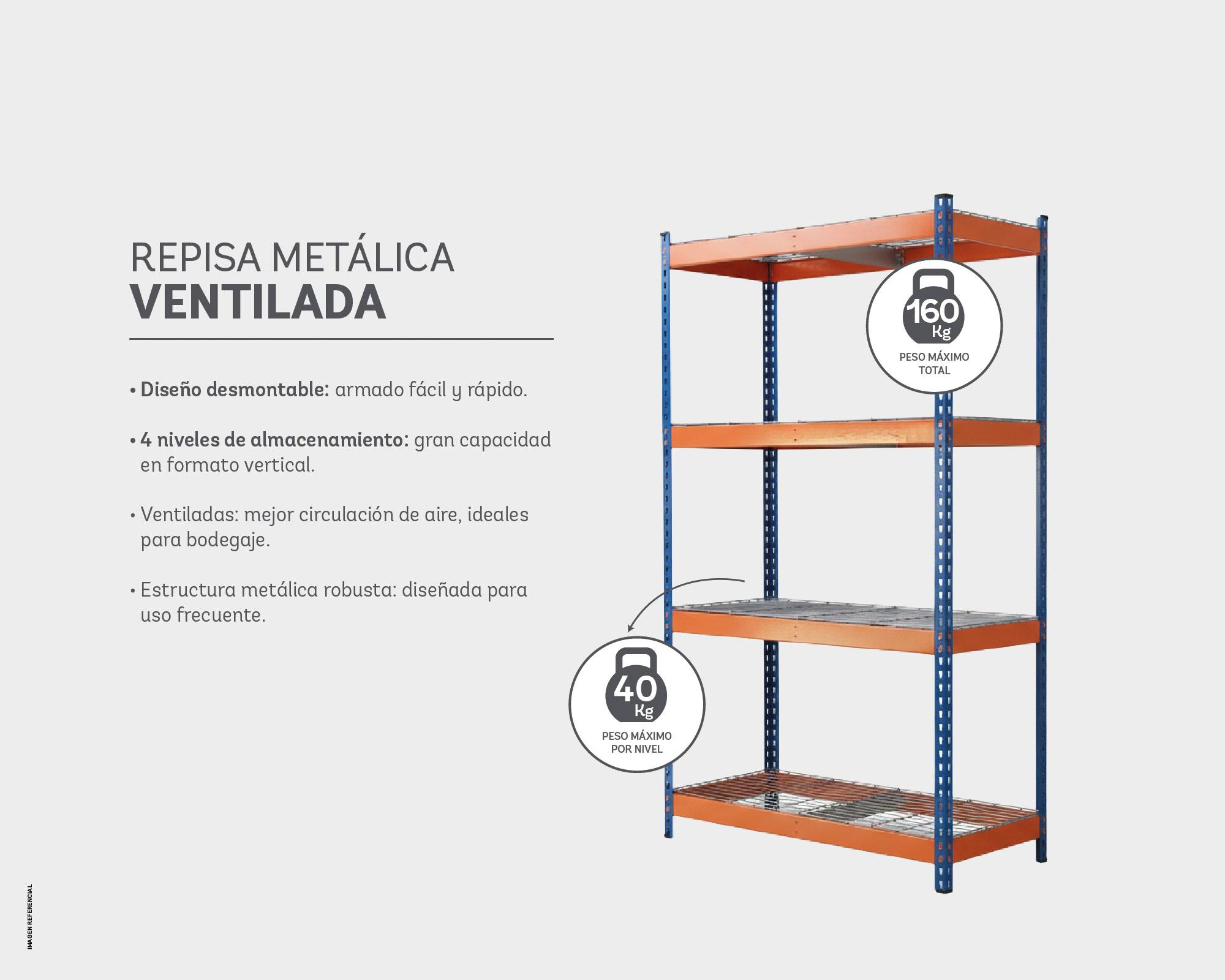 Repisa 4 niveles 200x120x60 cm-5