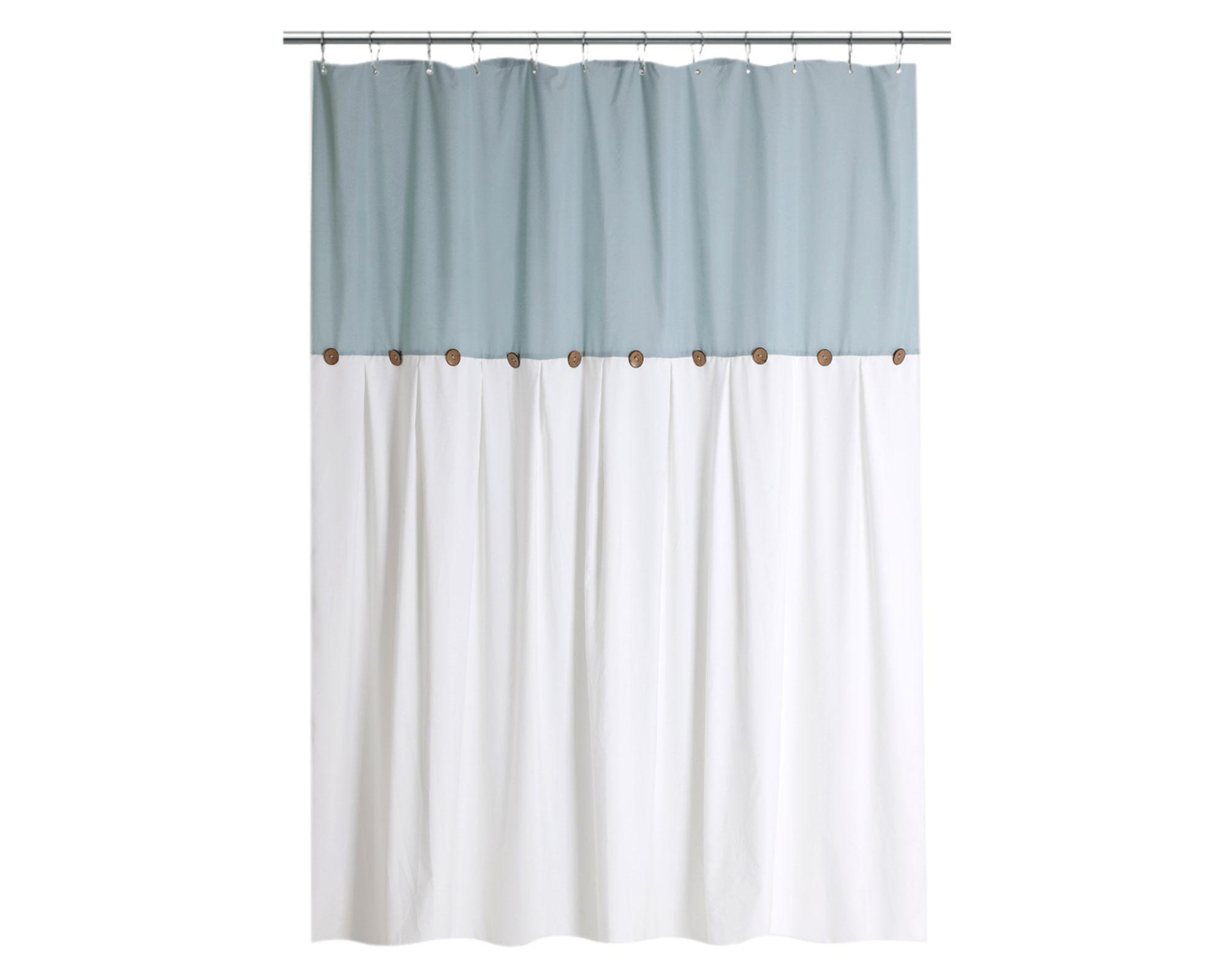 Cortina baño Botones azul/blanco 180x180 cm-0