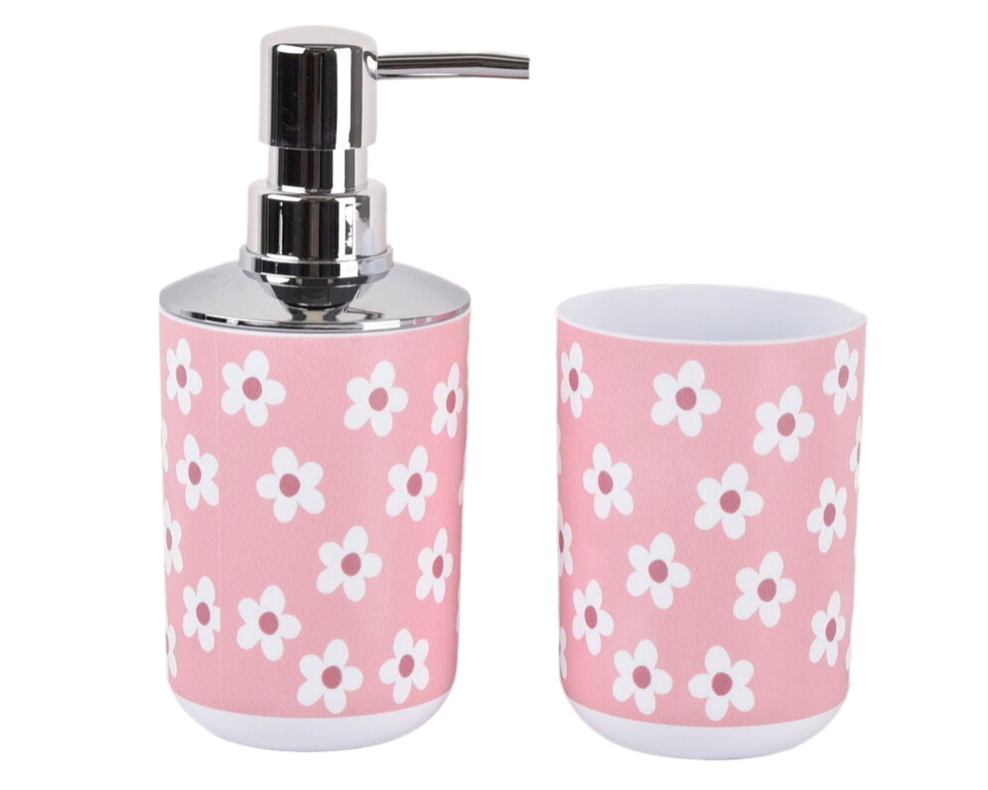 Accesorio baño rosado 2 piezas-0