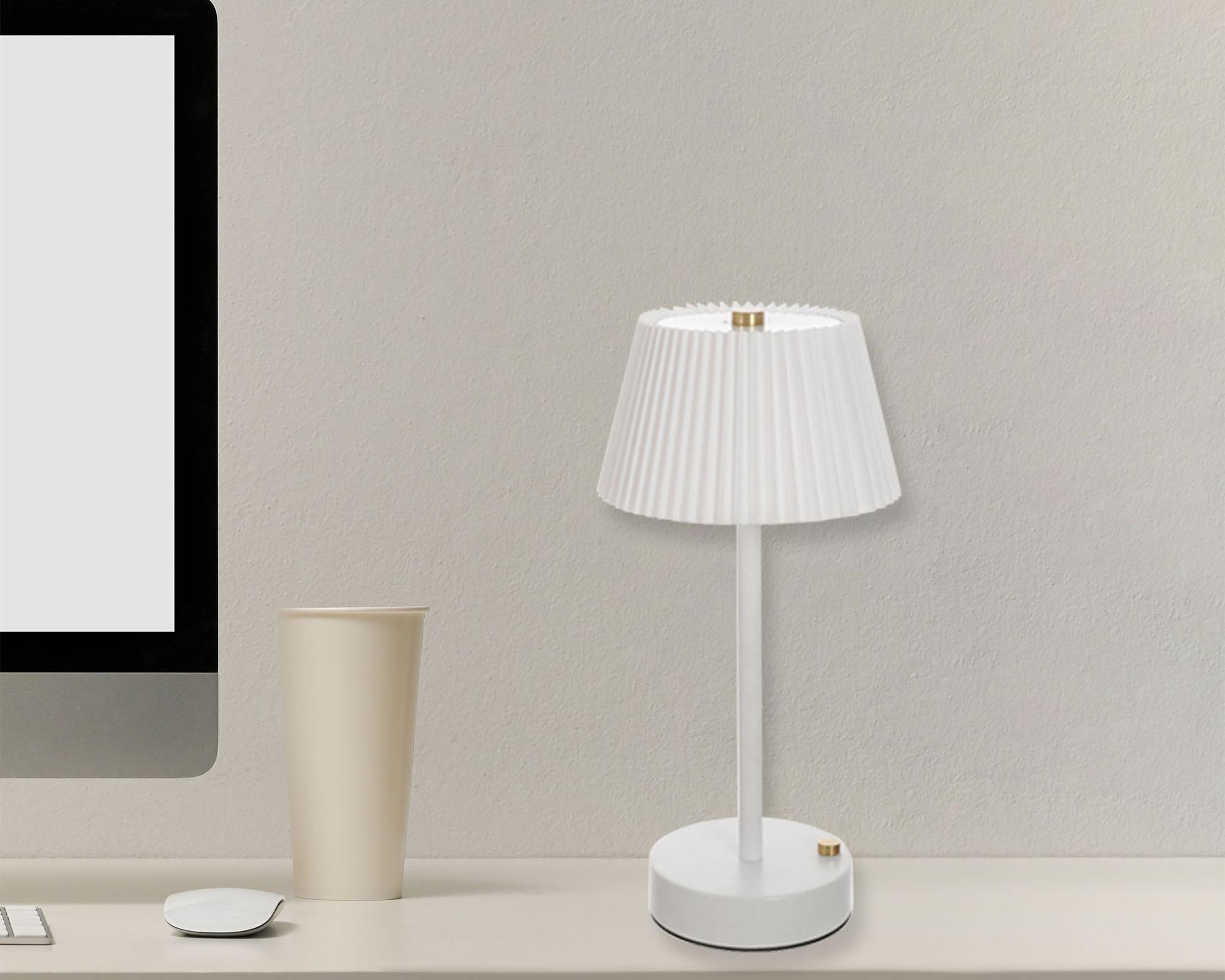 Lámpara Plisada led recargable blanco-2