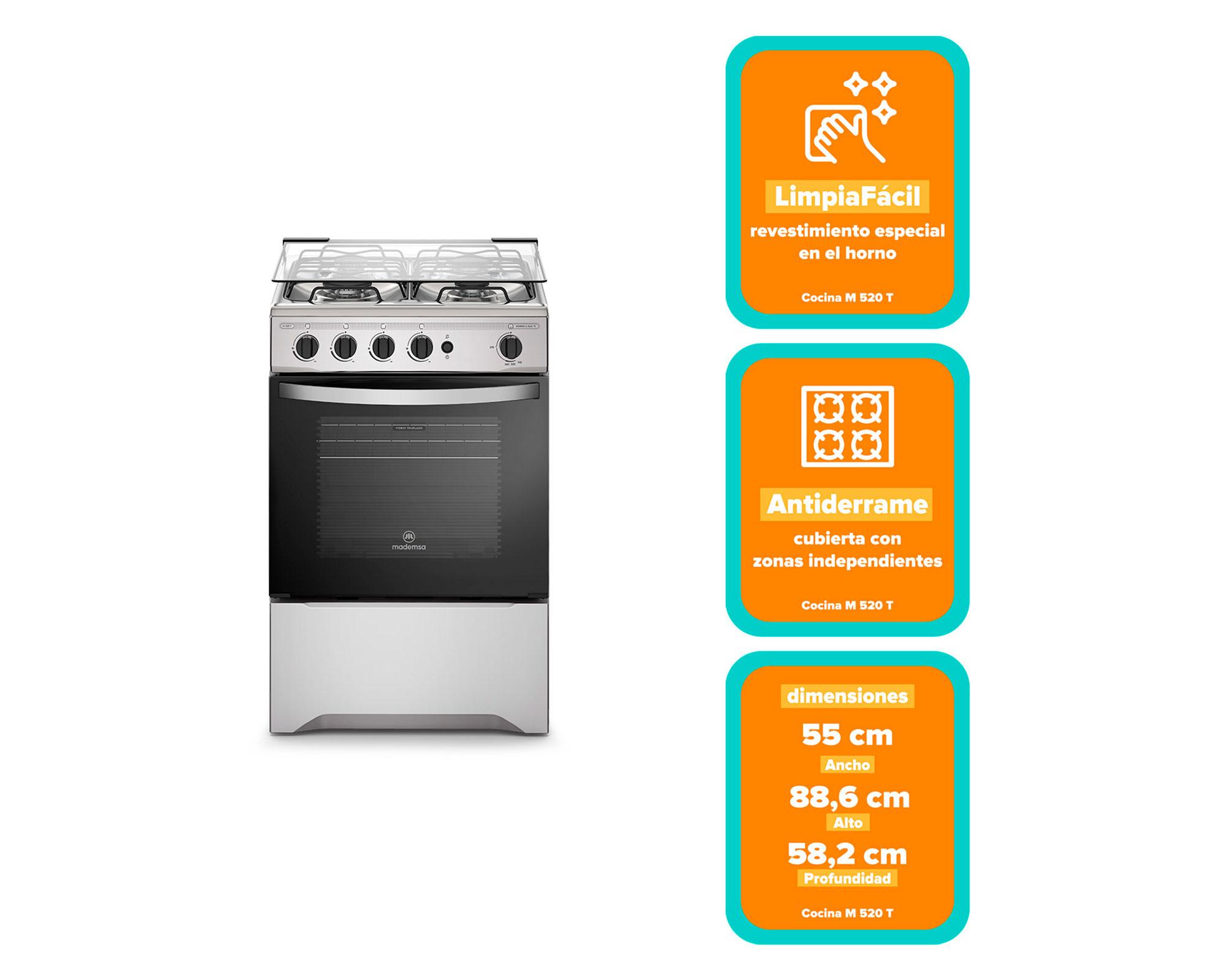 Cocina a gas 4 quemadores M 520 T-4