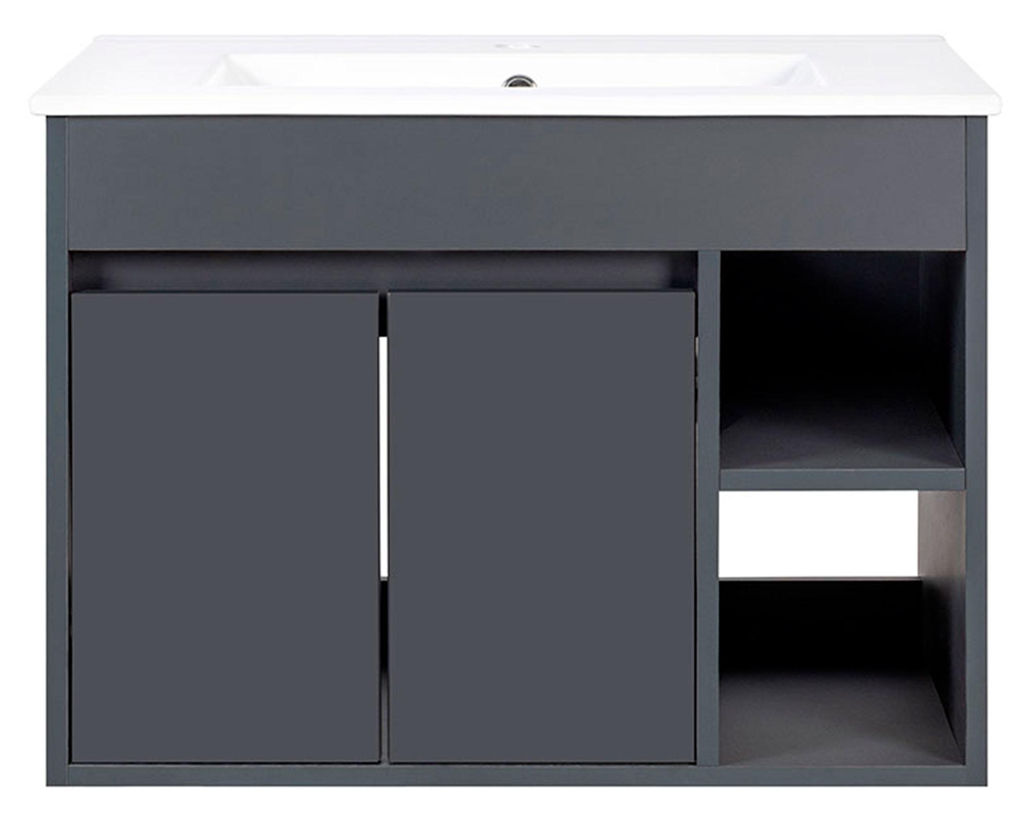 Mueble vanitorio Lille 61x46.5 cm dark grey + cubierta-0