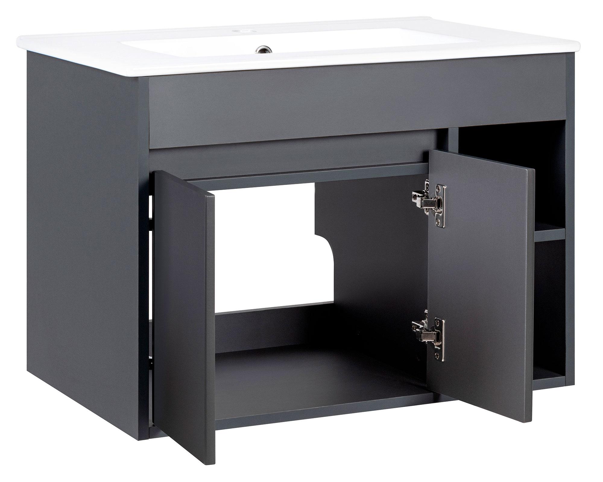 Mueble vanitorio Lille 61x46.5 cm dark grey + cubierta-2