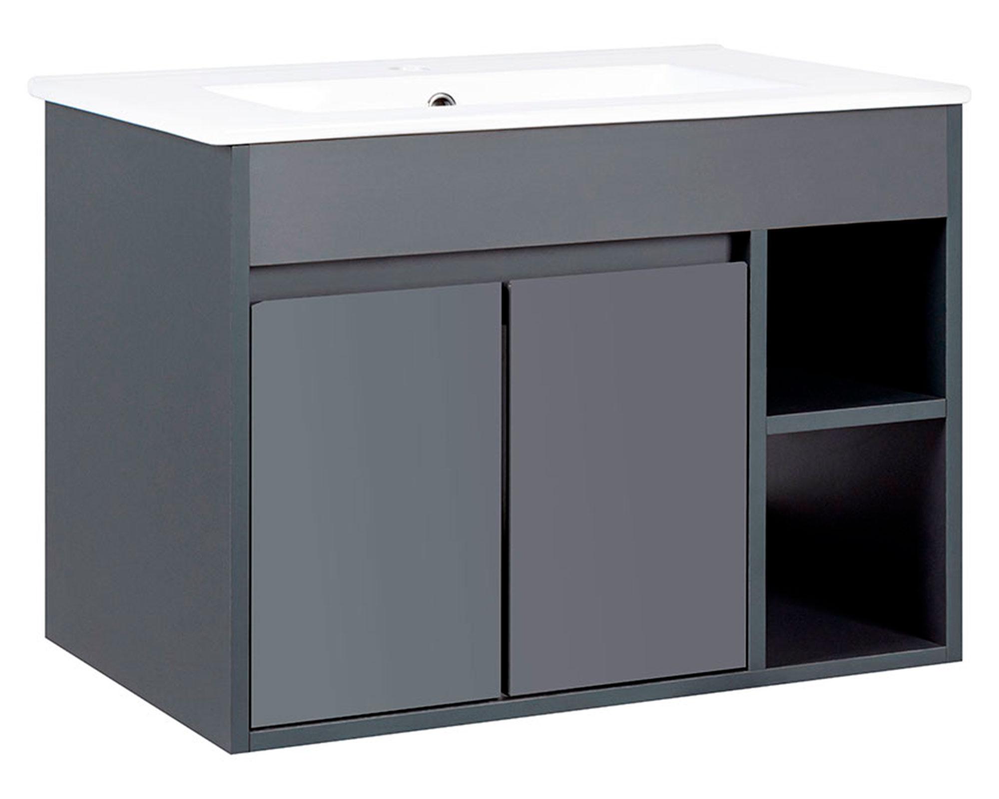 Mueble vanitorio Lille 61x46.5 cm dark grey + cubierta-1