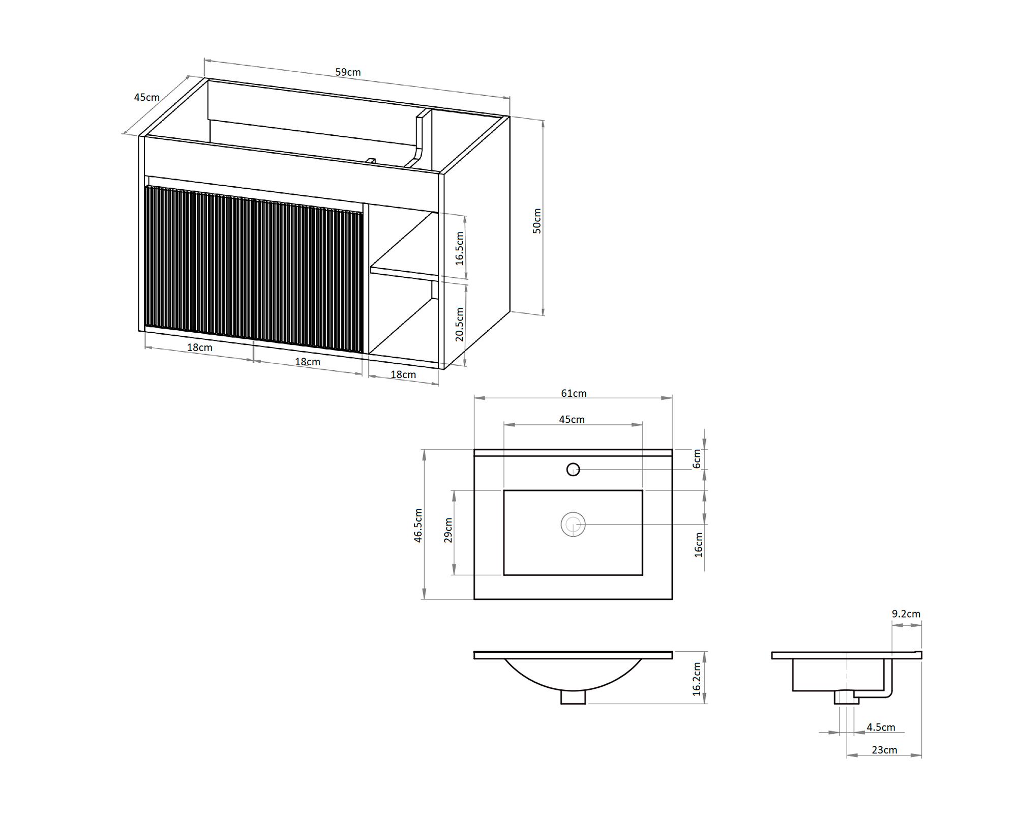 Mueble vanitorio Lille lenga + cubierta-3