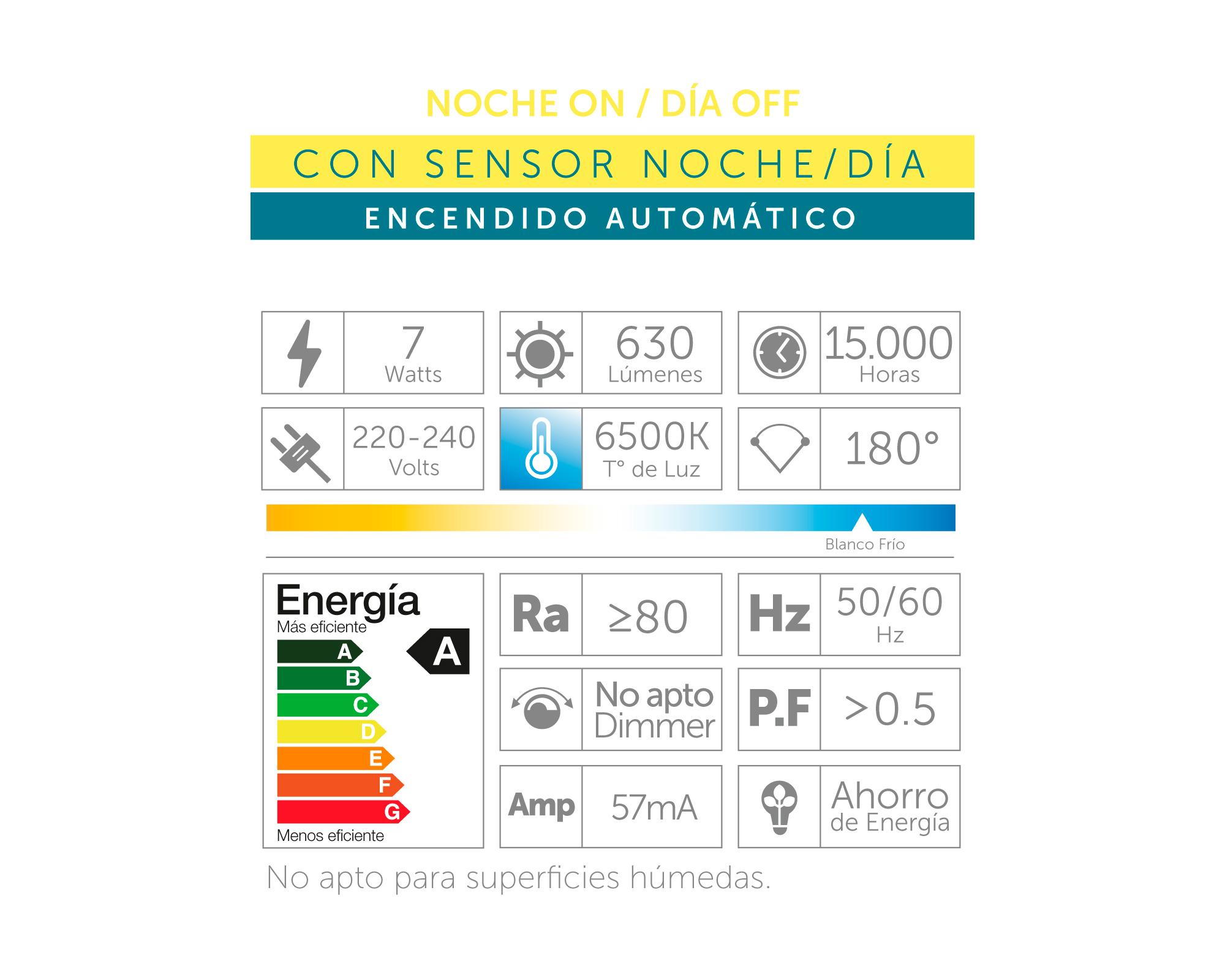 Ampolleta Led 7W E27 luz fría LB-A60LS2 Sensor de movimiento-3