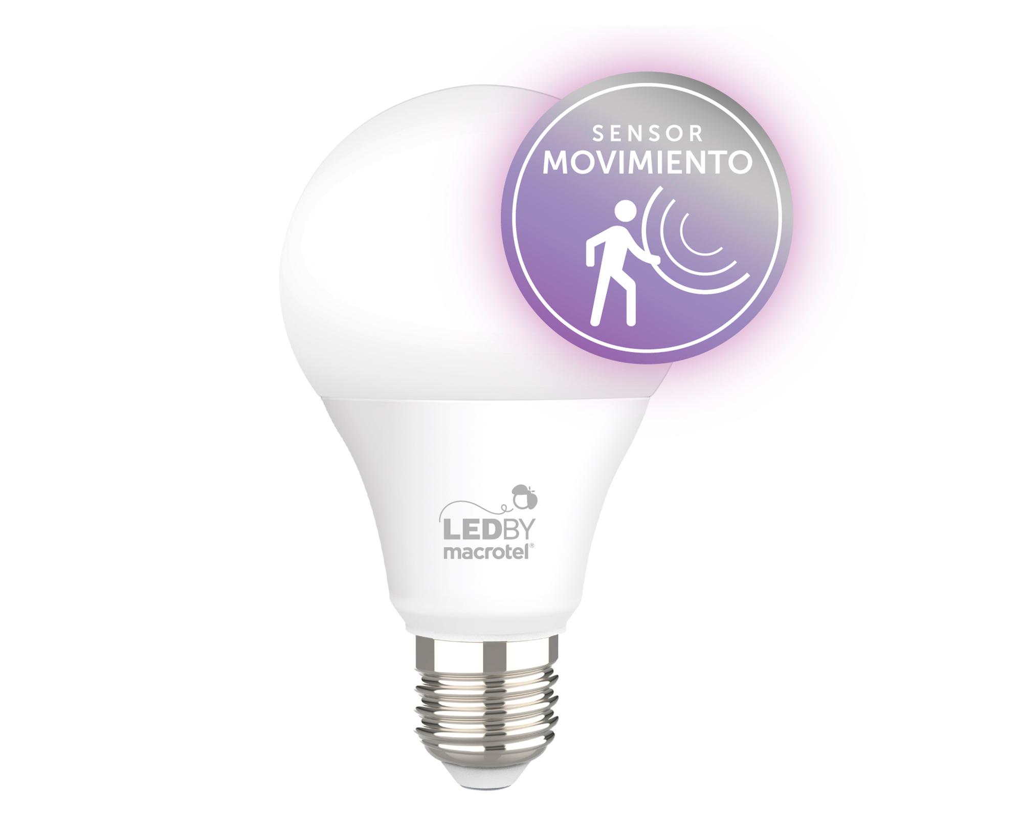 Ampolleta led sensor de movimiento 7 W E27 luz fría LB-A60MS3-1